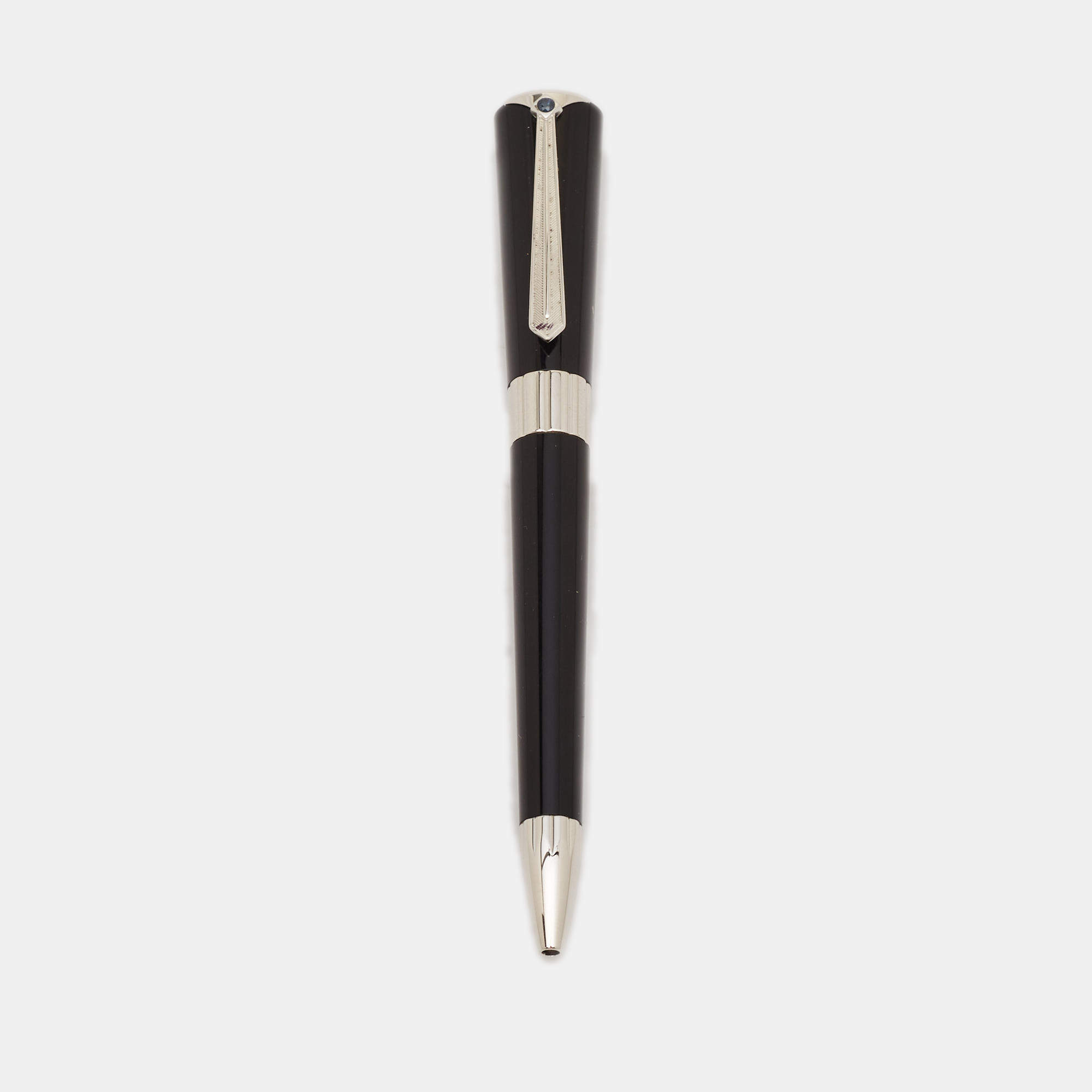 Montblanc Black Resin Silver Tone Marlene Dietrich Special Edition Ballpoint Pen 
