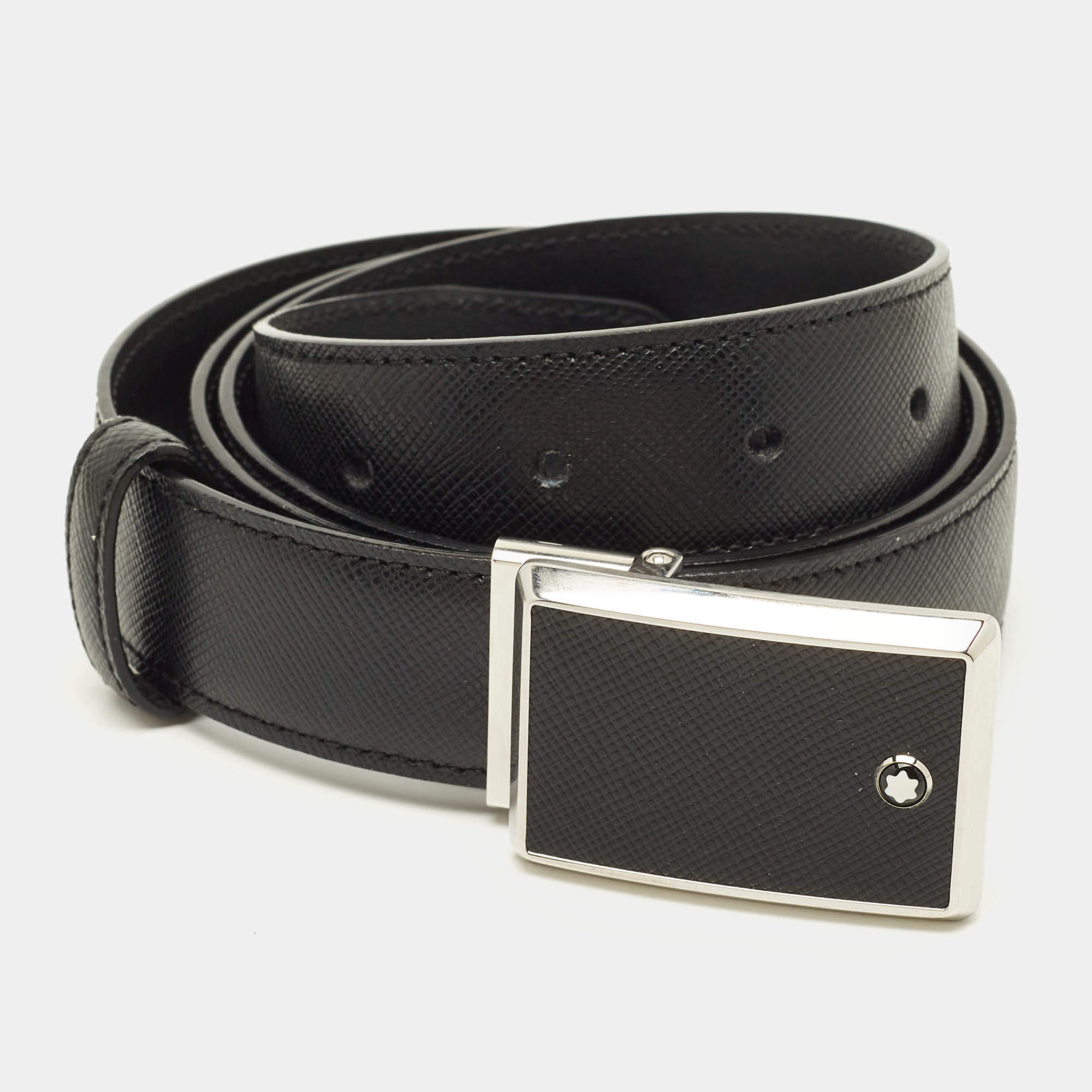 مملوكة مسبقًا Montblanc Cut to Size Buckle Belt Black Leather
