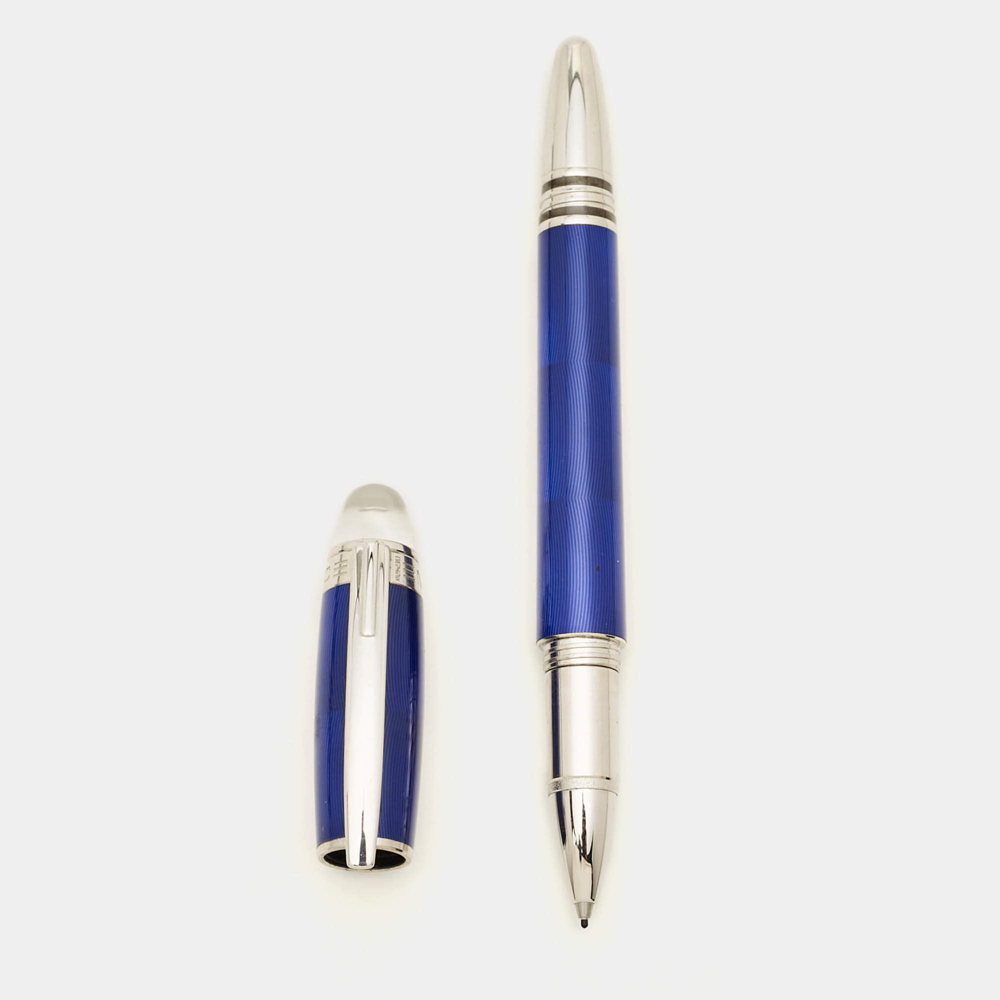 مملوكة مسبقًا Montblanc Starwalker Cool Blue Resin Silver Tone Rollerball Pen