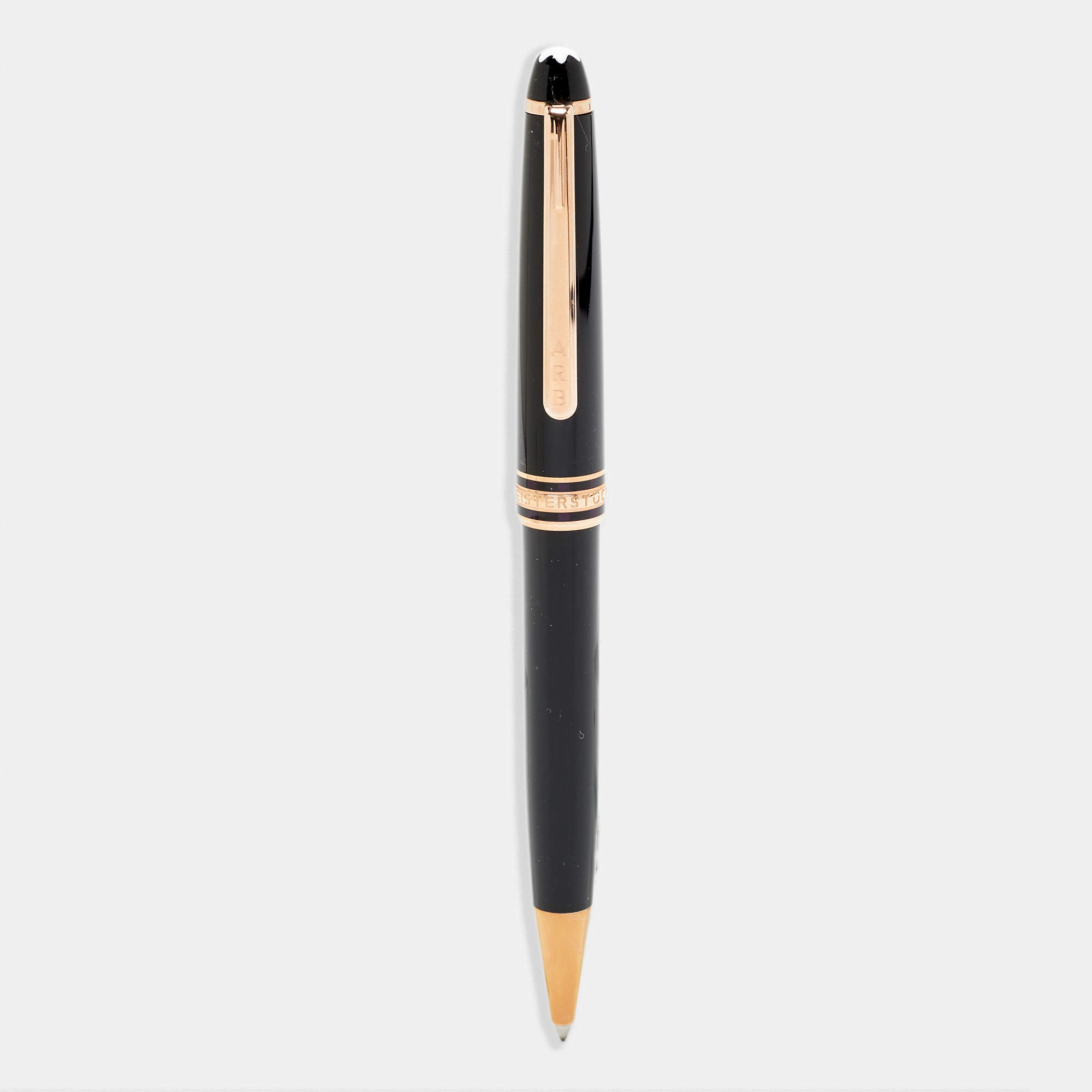 Pre Owned Montblanc Meisterstück Resin Rose Gold Plated Ballpoint Pen