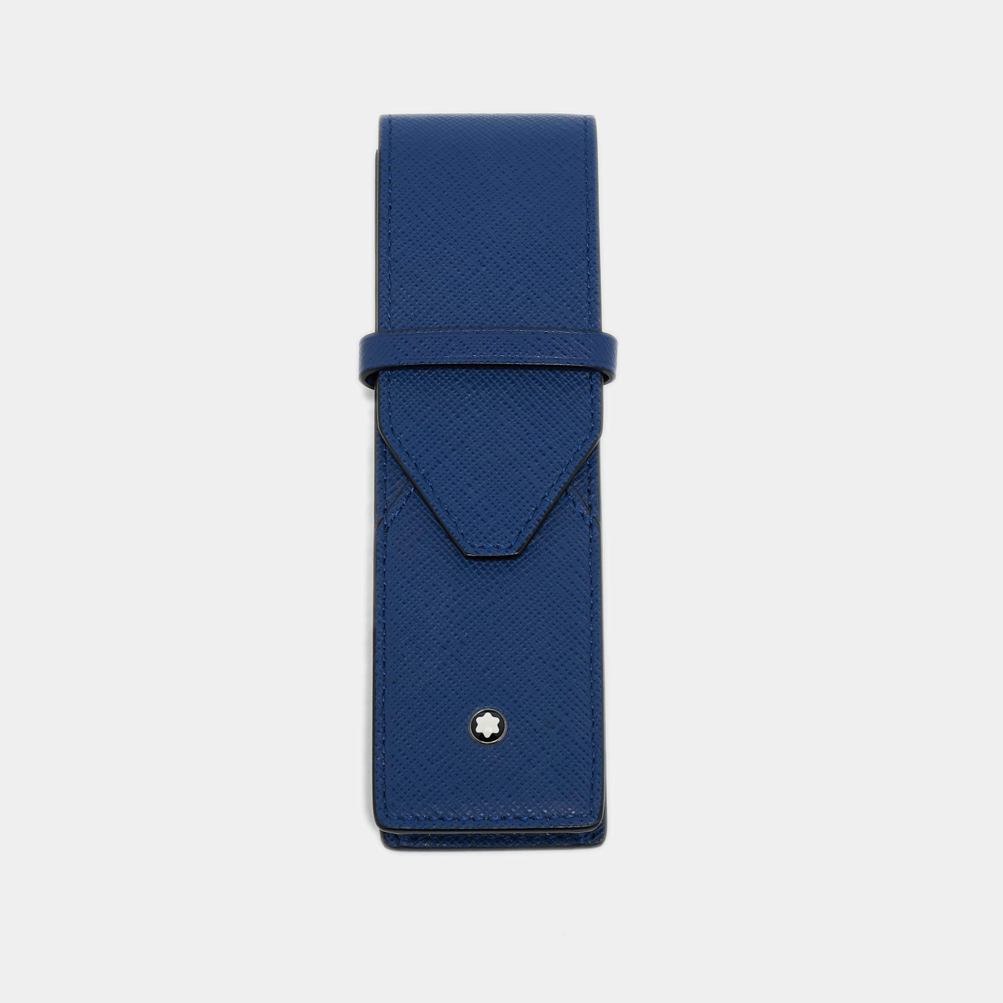 Pre Owned Montblanc Blue Leather Envelope 1-Pen Pouch