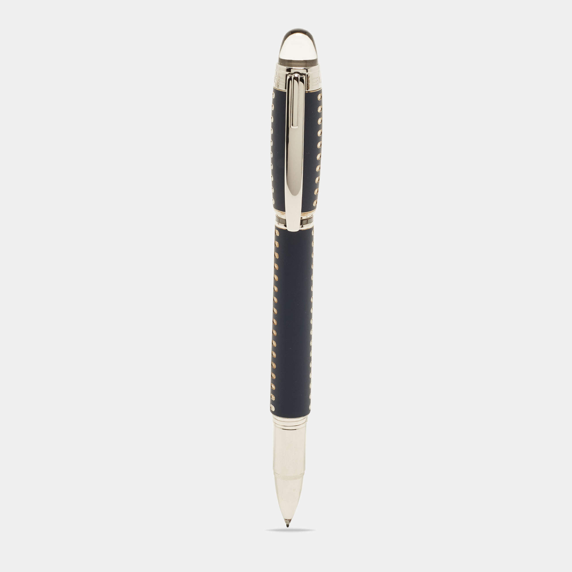 Pre Owned Montblanc Special Edition Starwalker A380 Blue Rubber Silver Tone Fineliner Pen