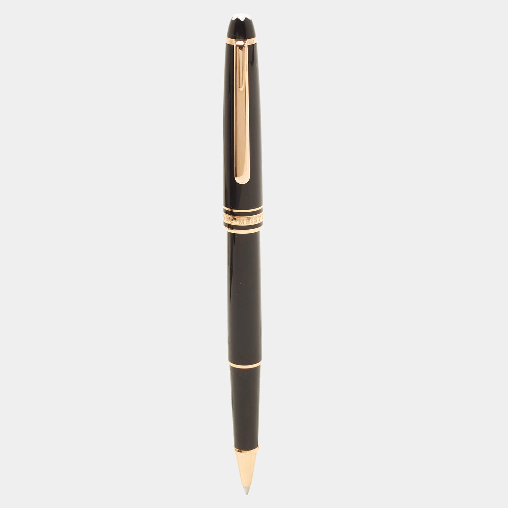 مملوكة مسبقًا Montblanc Meisterstuck Classique Rose Gold-Coated Black Rollerball Pen