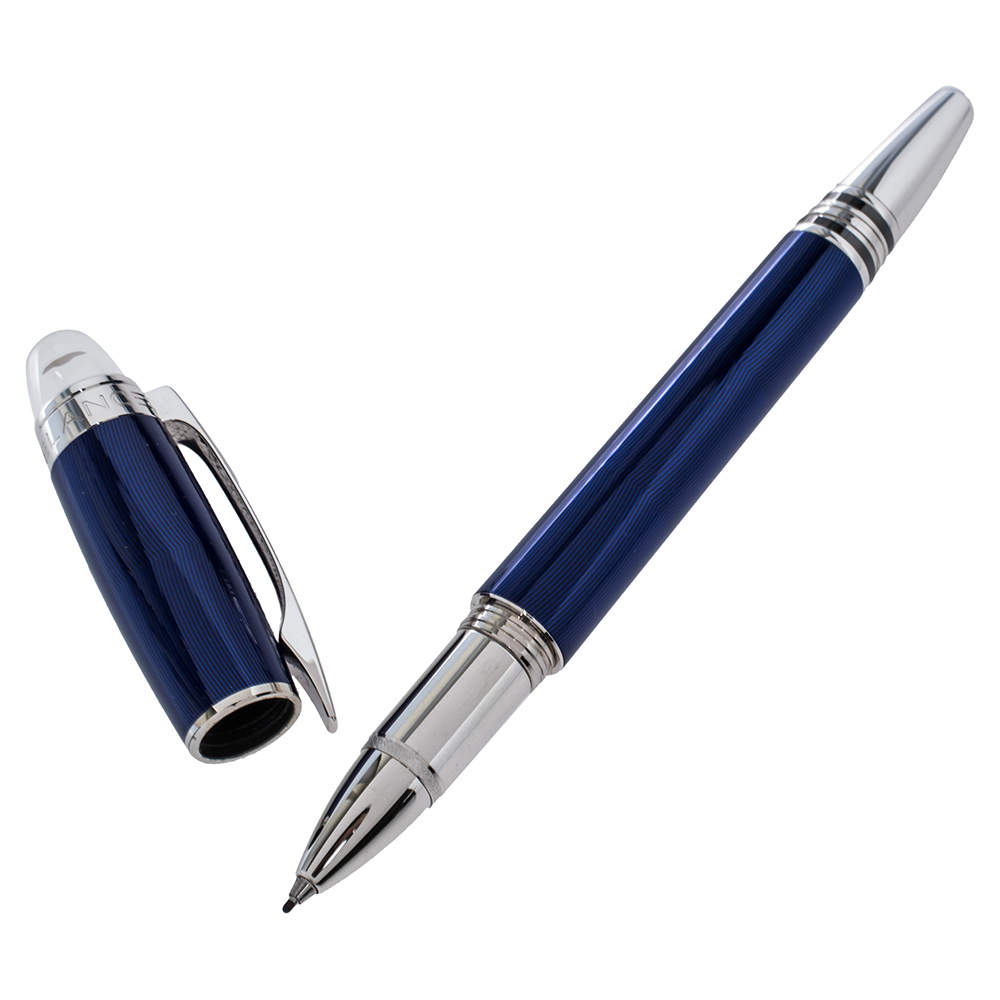 Pre Owned Montblanc StarWalker Cool Blue Silver Tone Metal Fineliner Pen