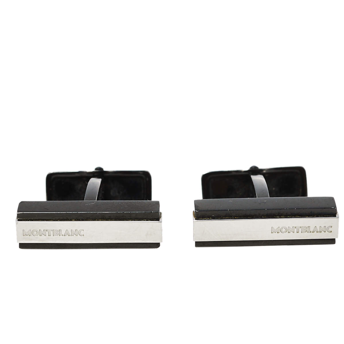 Pre Owned Montblanc Iconic Black PVD Steel Cufflinks