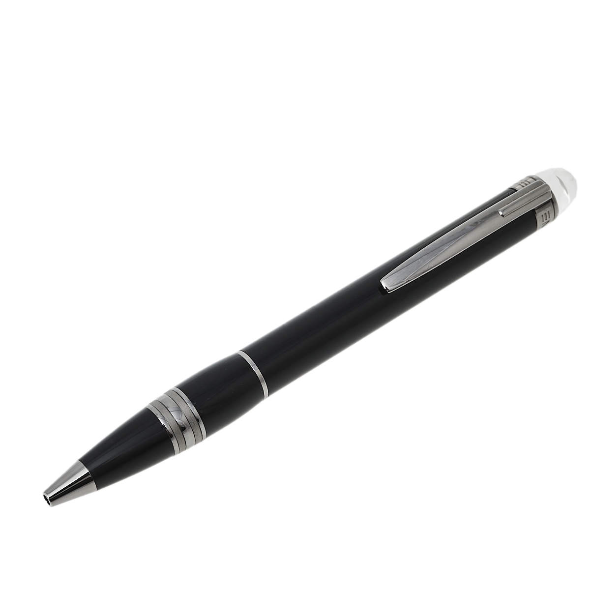 Pre Owned Montblanc StarWalker Midnight Black Precious Resin Ruthenium Coated Ballpoint Pen
