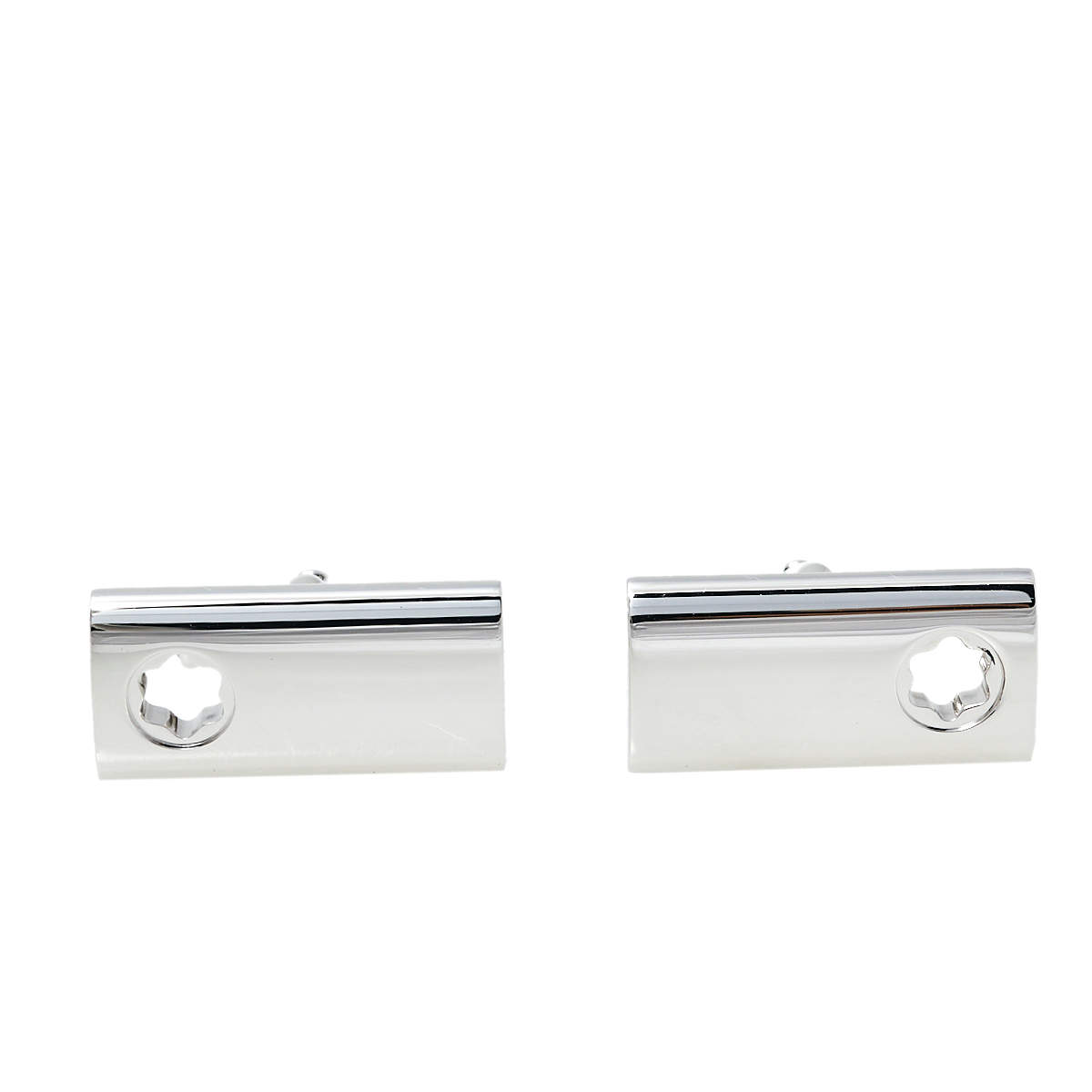 Pre Owned أزرار أكام مون بلان فضة إسترليني مستطيل بنجمة