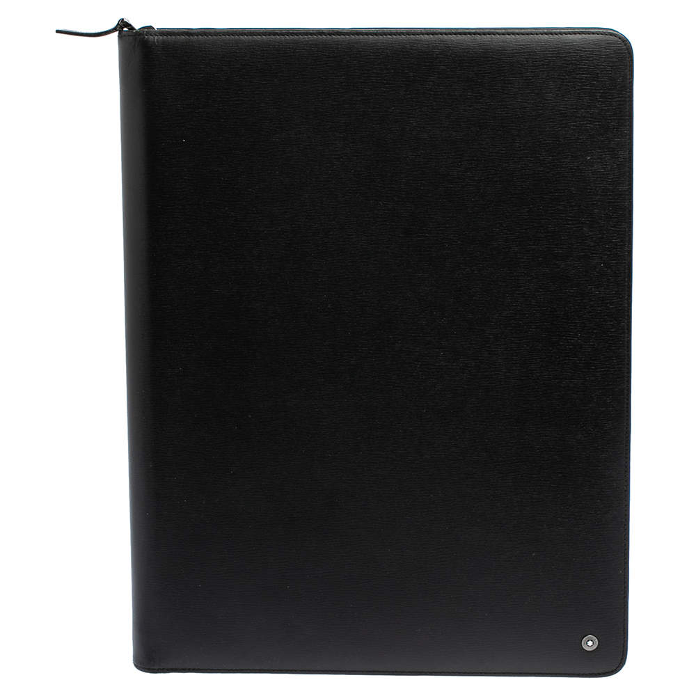 مملوكة مسبقًا MontBlanc Black Leather 4810 Westside Zipped Portfolio