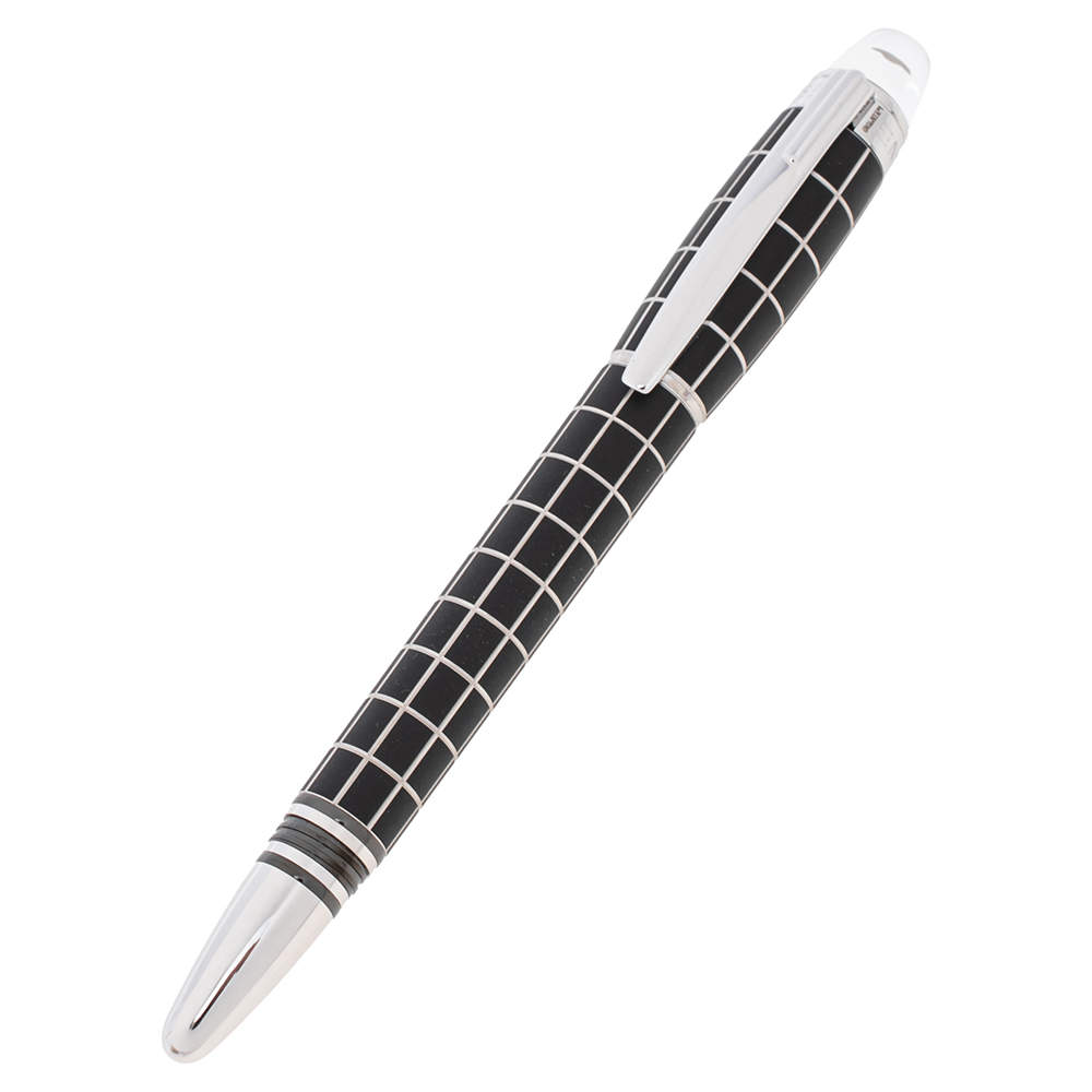 Montblanc Starwalker Black Rubber Grid Silver Tone Fineliner Pen