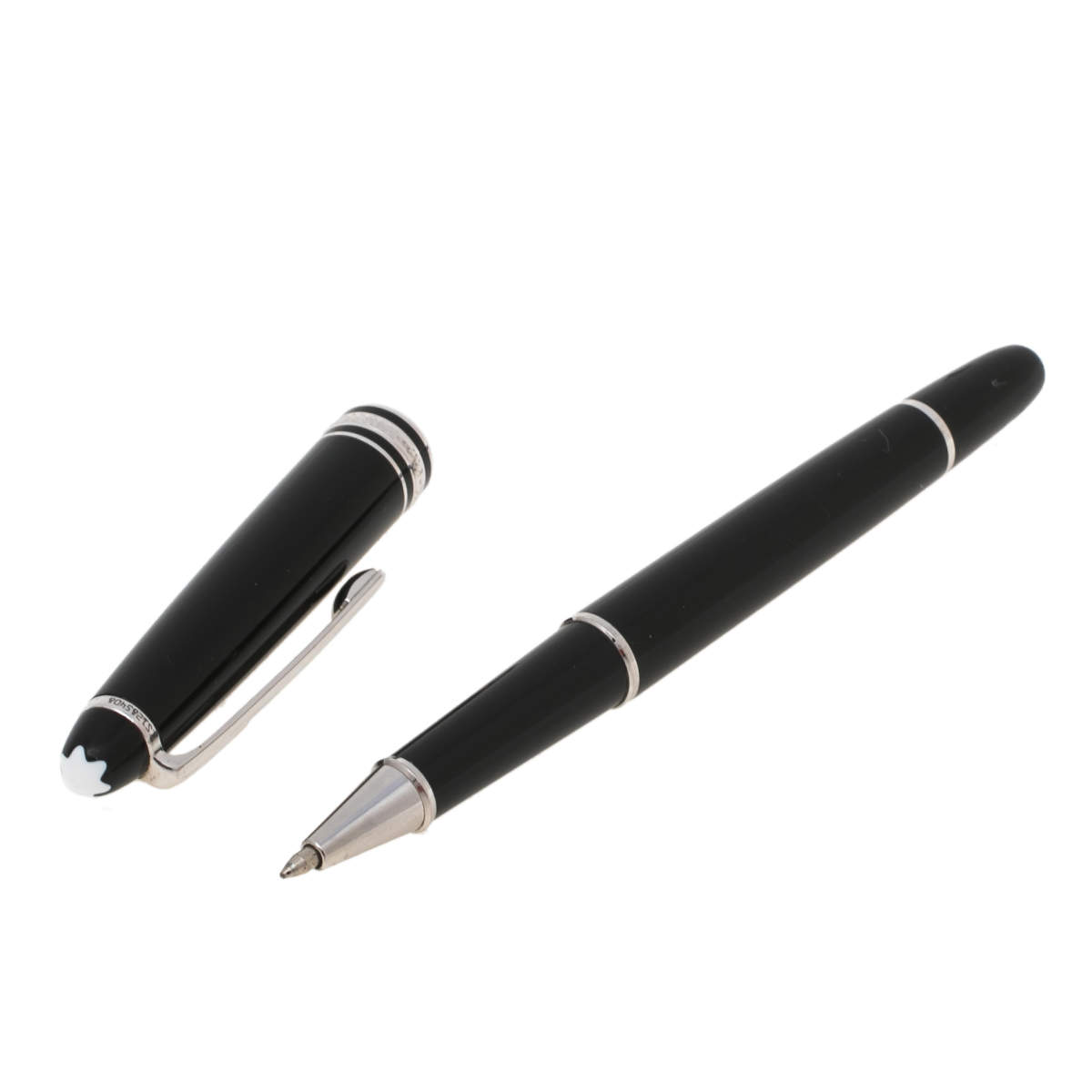 مملوكة مسبقًا Montblanc Meisterstuck Black Resin Platinum Coated Rollerball Pen 