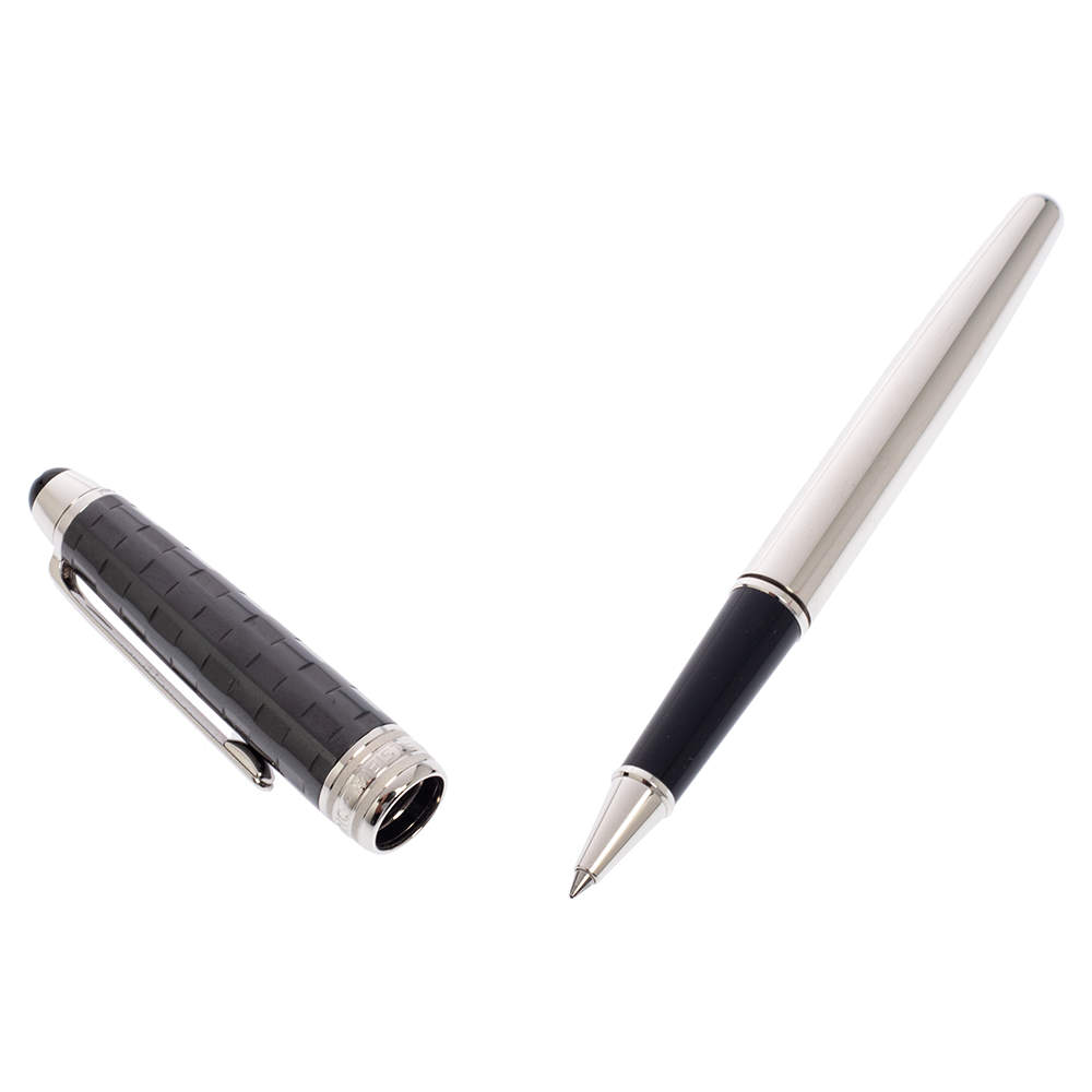 Pre Owned Montblanc Meisterstuck Solitaire Ceramic Black Prisma Rollerball Pen