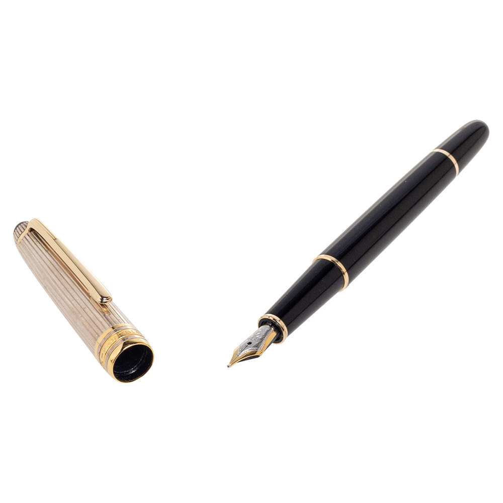 Pre Owned Montblanc Meisterstück Solitaire Doue Sterling Silver Fountain Pen