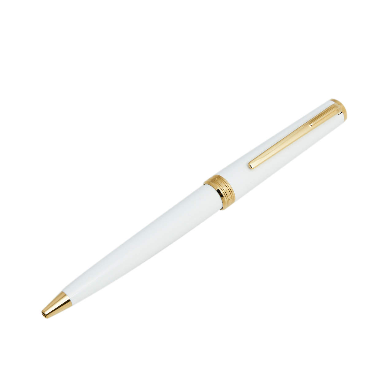 Pre Owned قلم حبر جاف  مون بلان بيكس راتنج بريشس أبيض مطلى ذهب