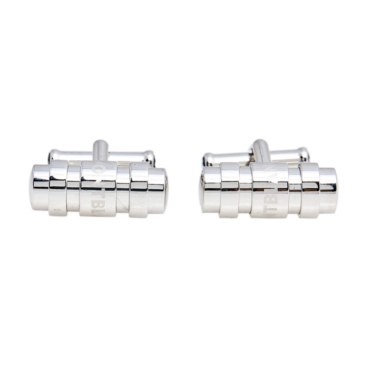 Pre Owned Montblanc Contemporary Sterling Silver Ring Motif Bar Cufflinks