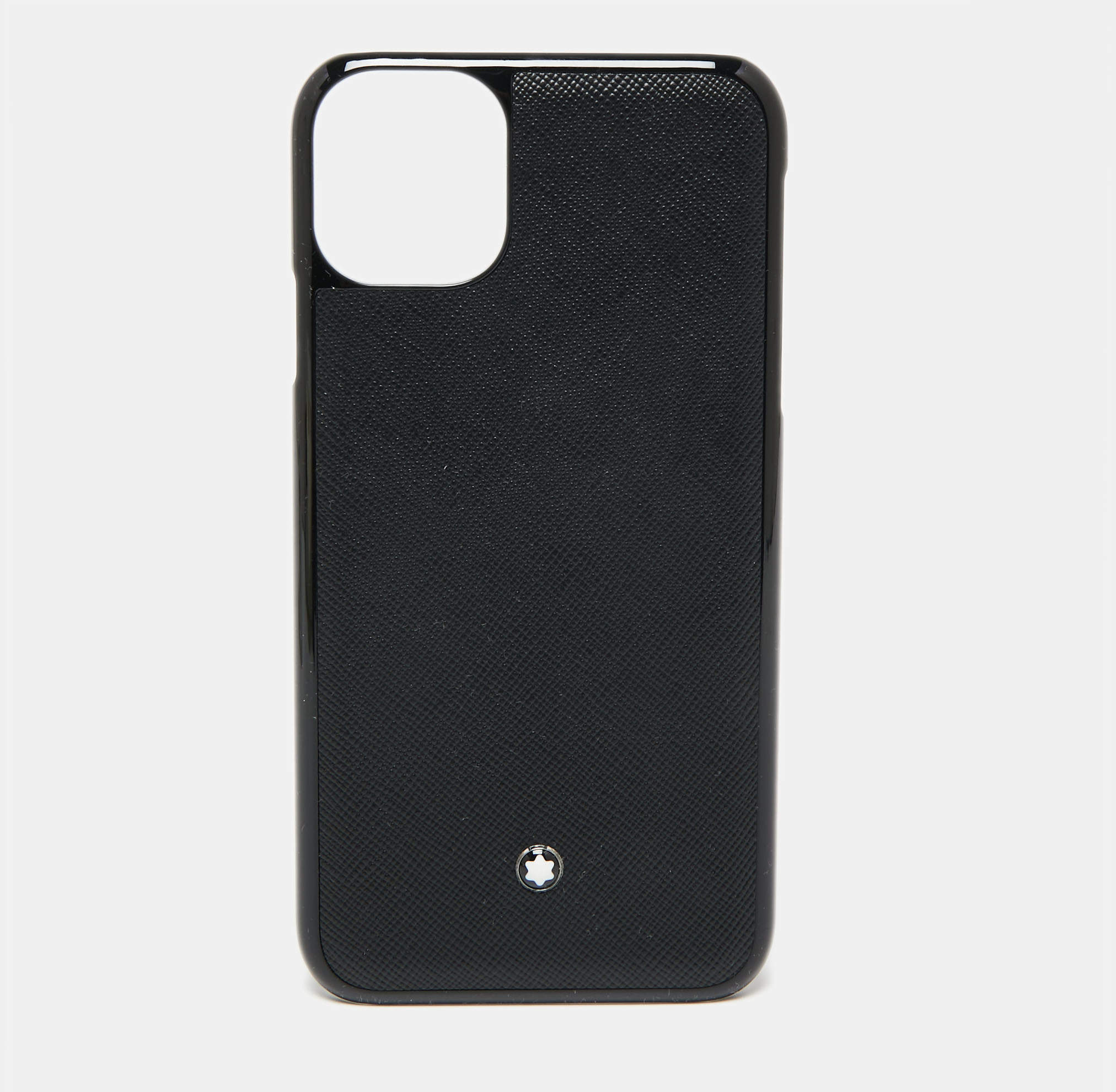 Pre Owned Montblanc Black Leather and Plastic Sactorial iPhone 11 Case