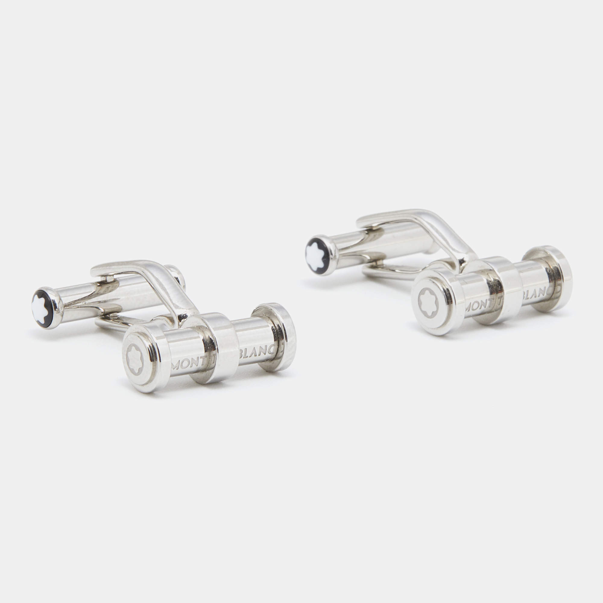 Pre Owned Montblanc Silver Tone Meisterstück Bar Cufflinks