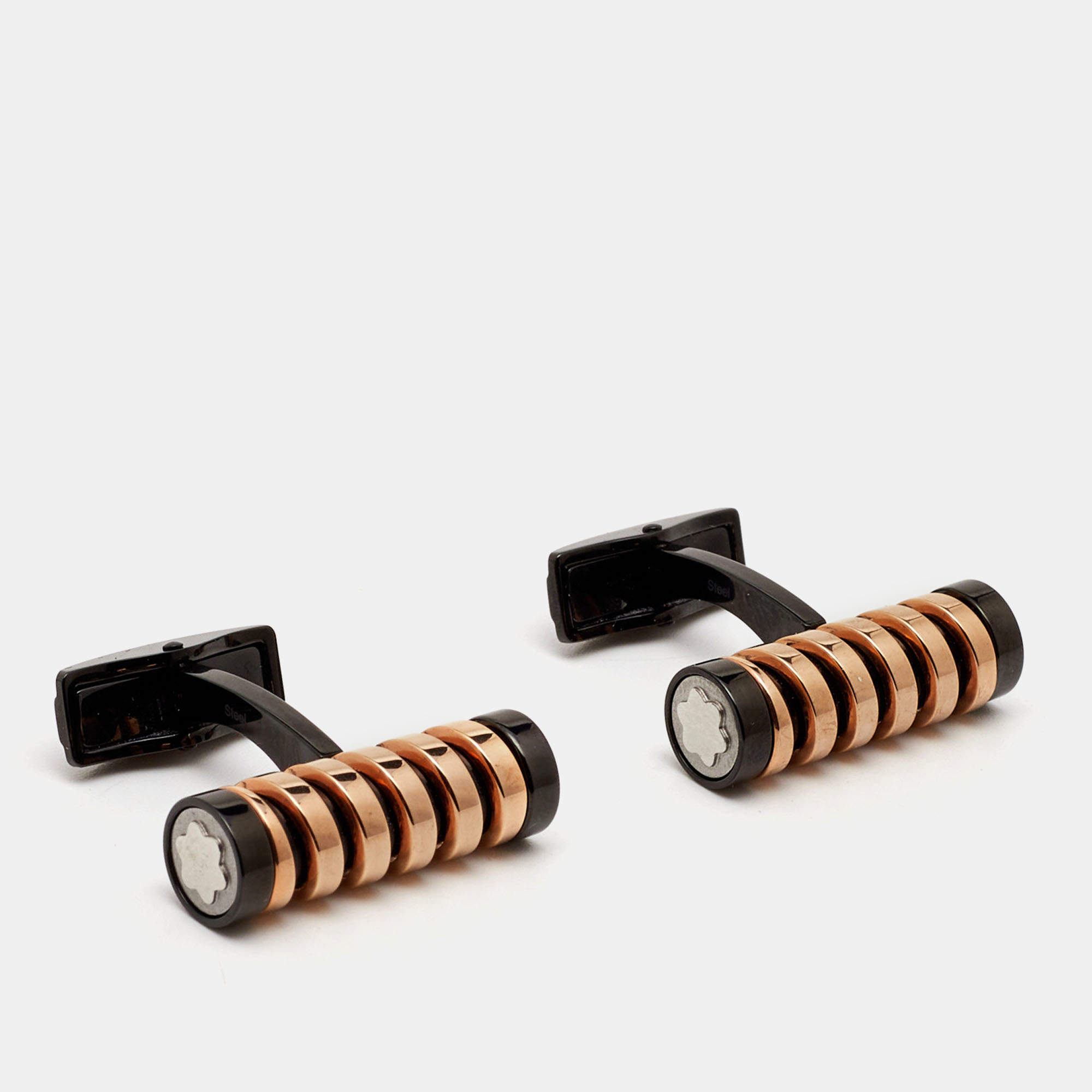 Montblanc Spiral Stainless Steel Two Tone Cufflinks