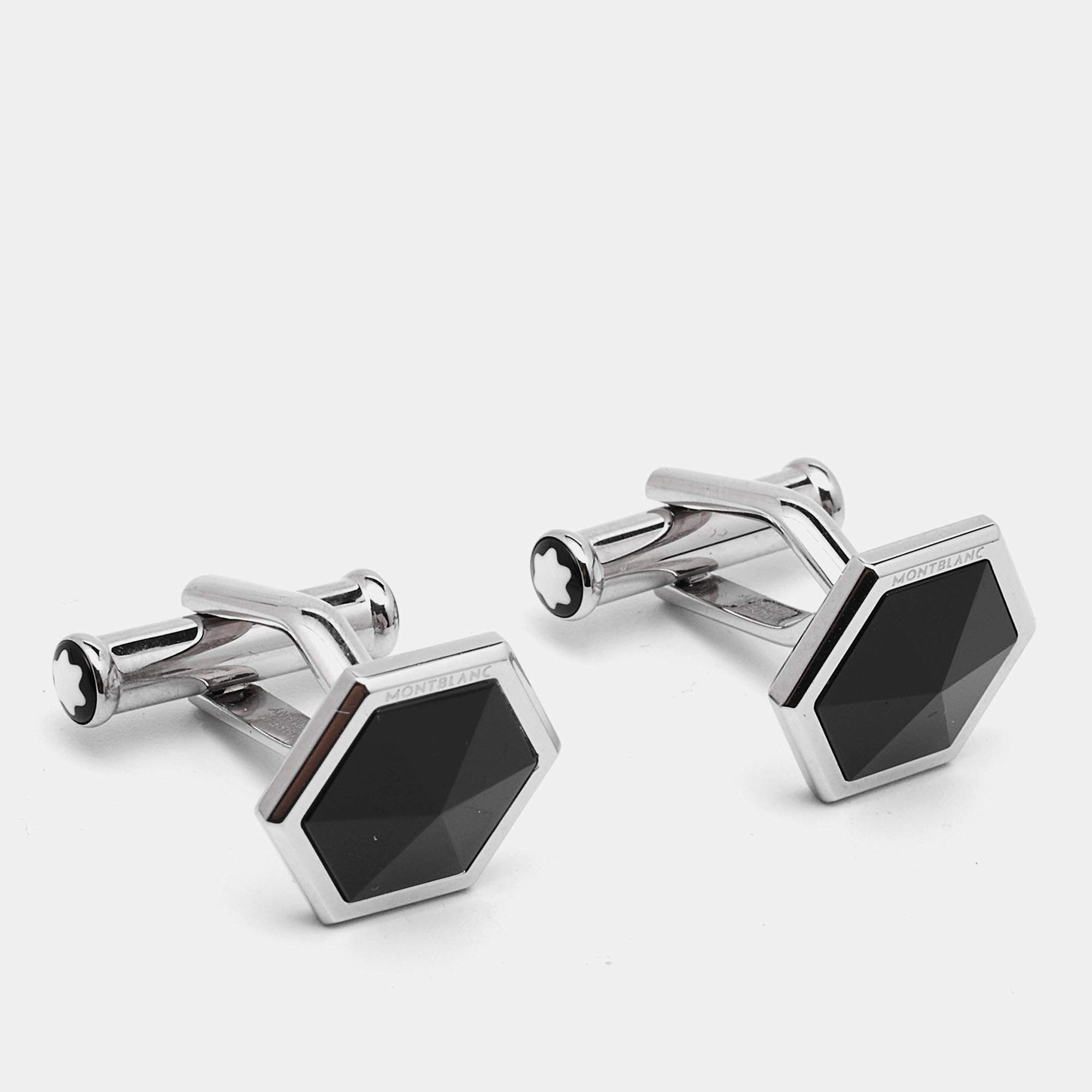 Montblanc Satorial Onyx Stainless Steel Cufflinks