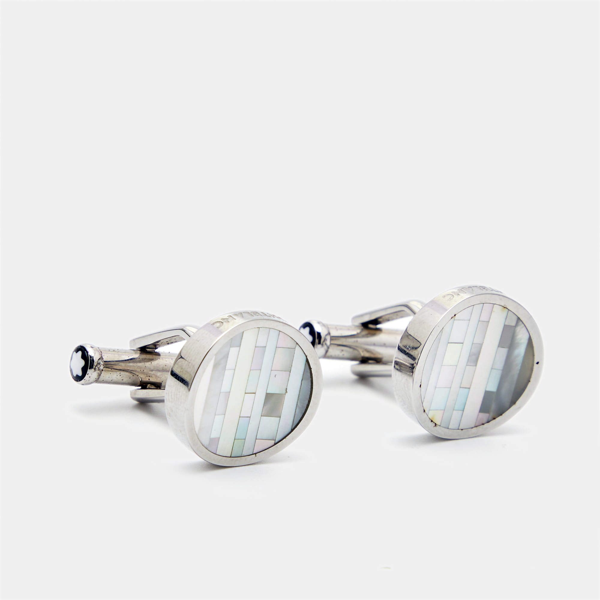 Montblanc Mother of Pearl Steel Cufflinks