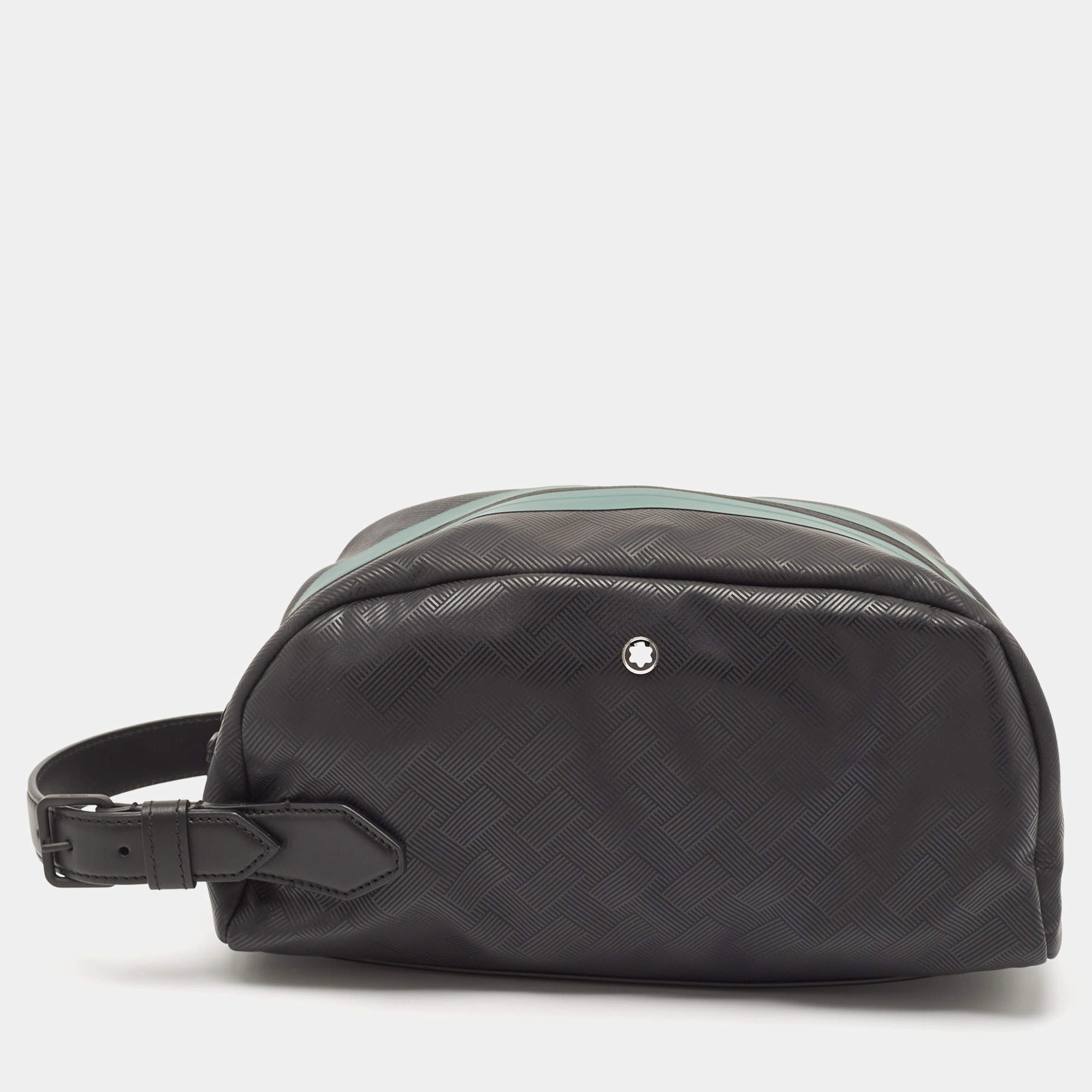 Montblanc x Zidane Black/Green Leather and Rubber Extreme 3.0 Pattern Pouch