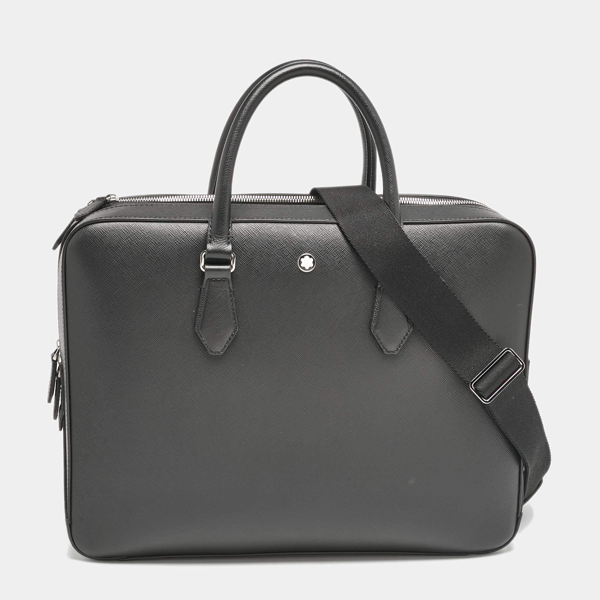 مملوكة مسبقًا Montblanc Black Leather Large Sartorial Document Briefcase