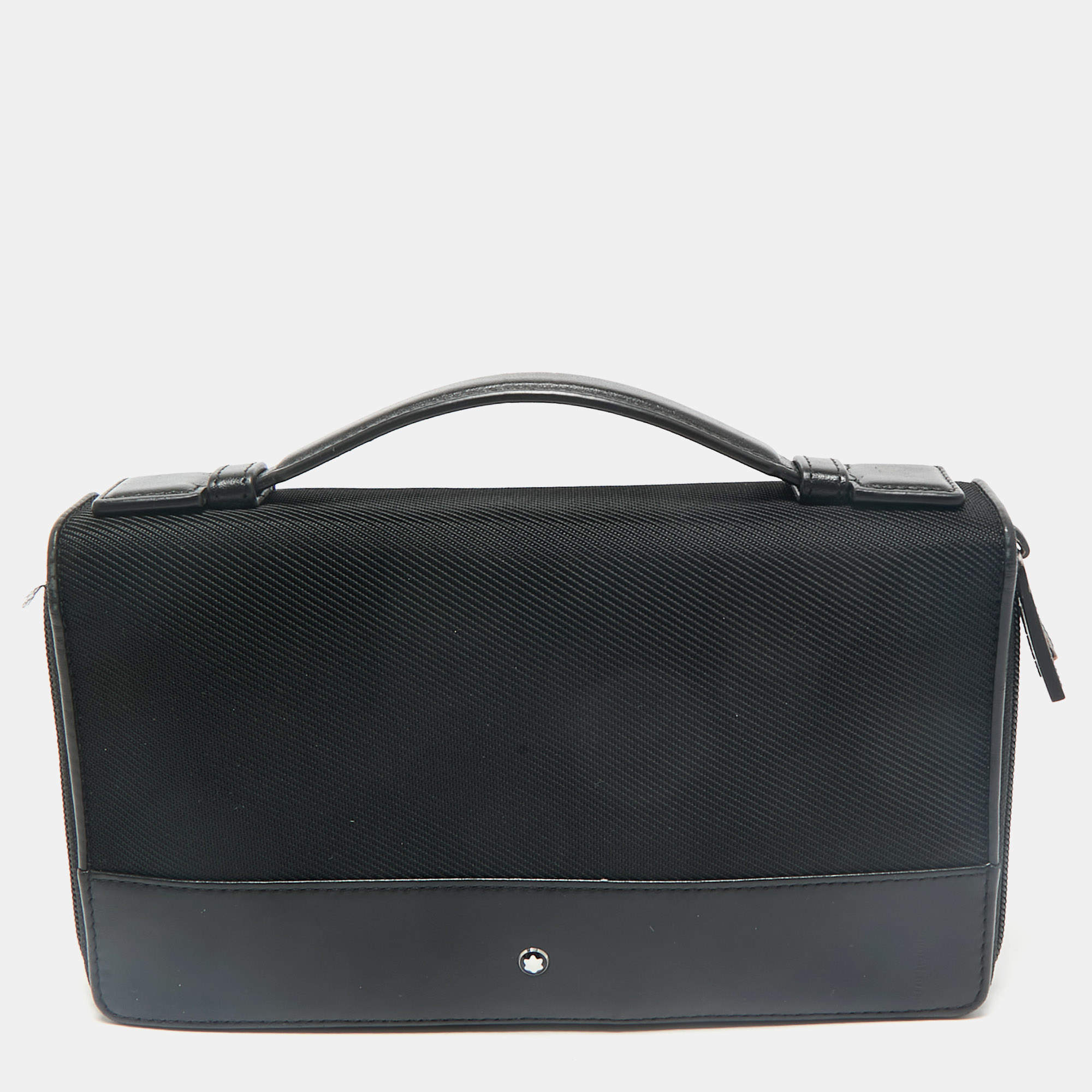 Montblanc Black Leather and Nylon Nightflight Travel Companion Wallet