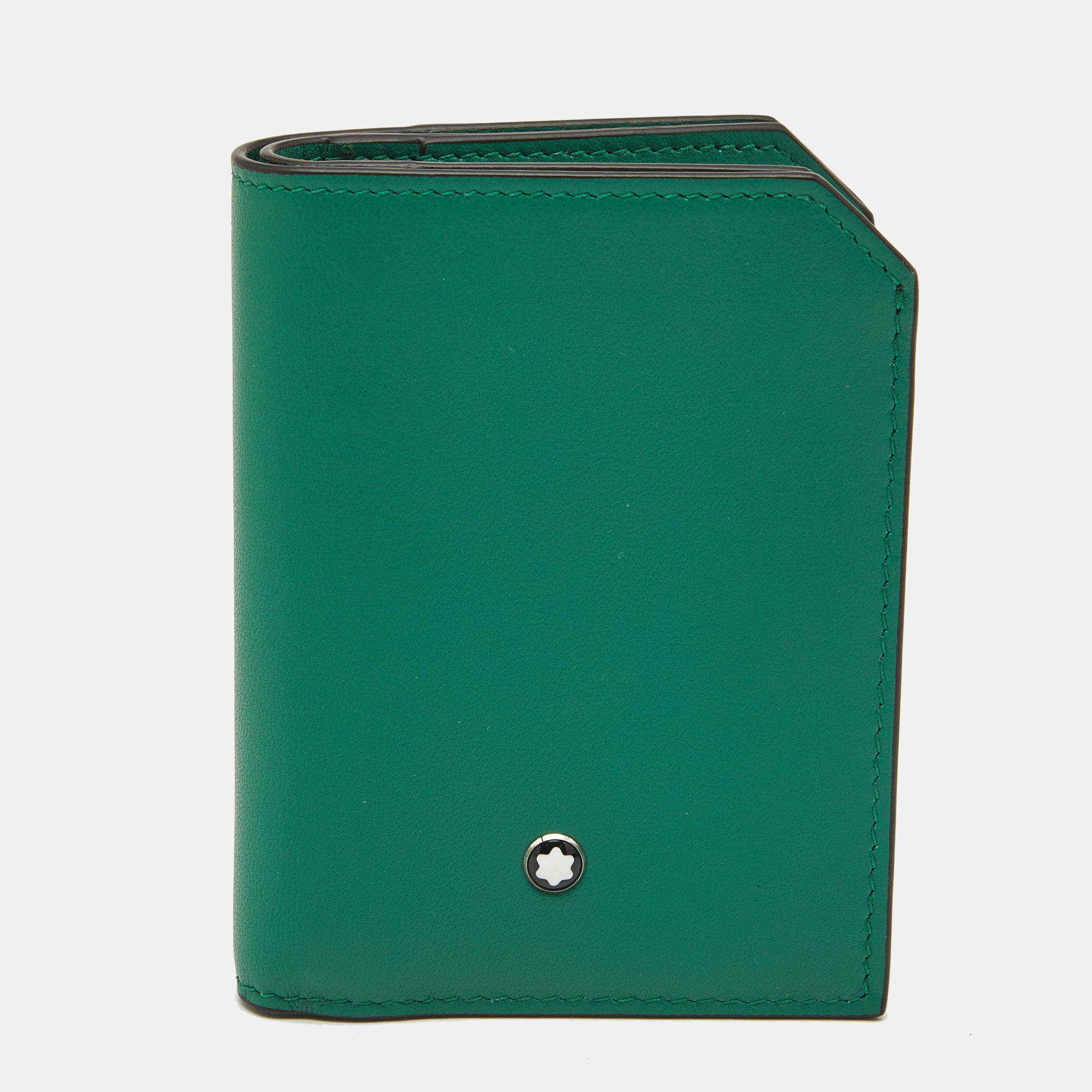 Montblanc Green Leather Mini Meisterstuck Bifold Wallet