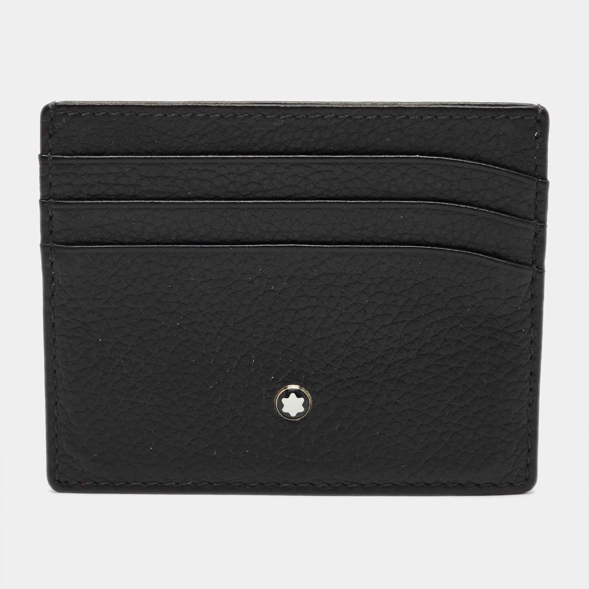 Pre Owned Montblanc Black Leather Meisterstuck Card Holder