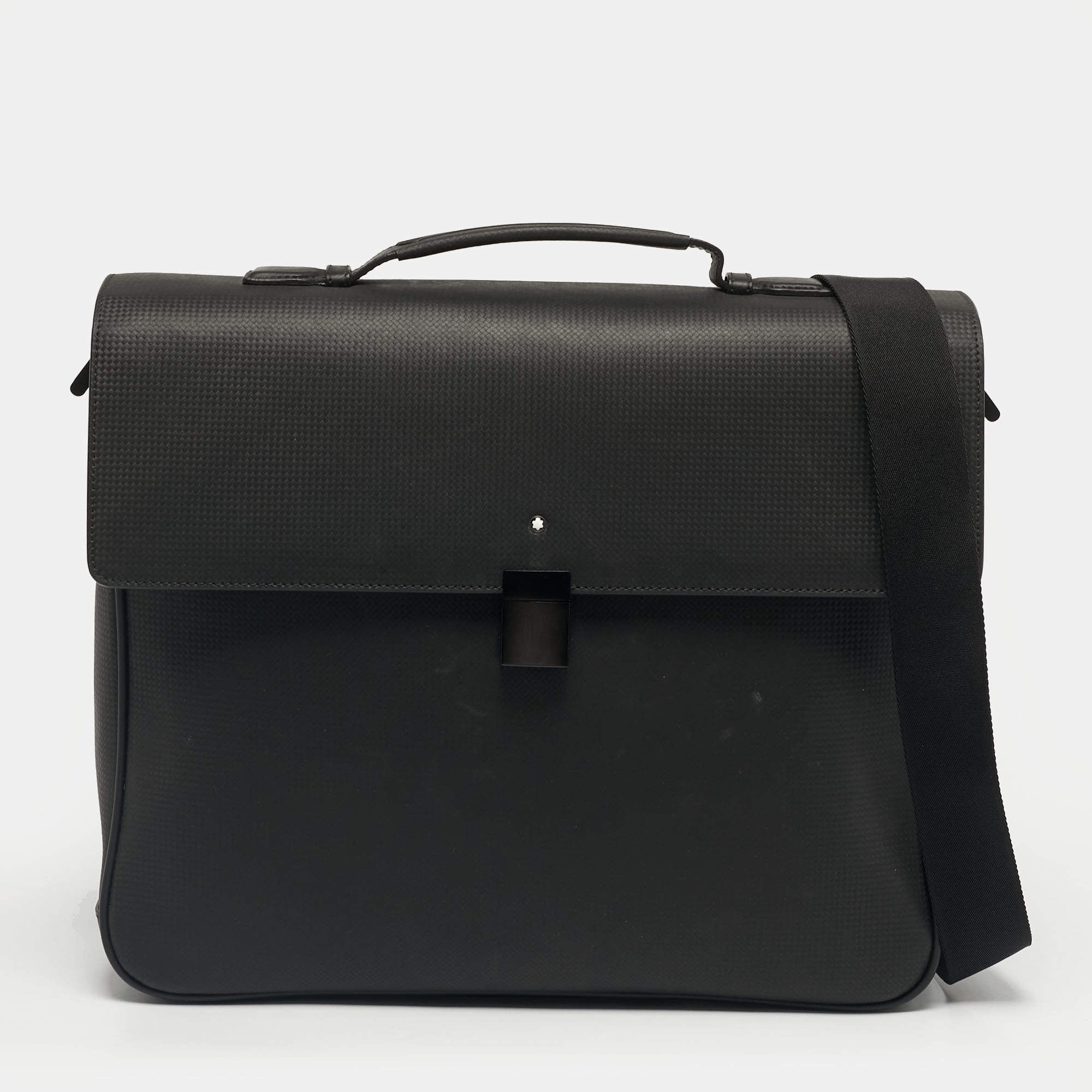 Pre Owned Montblanc Black Leather Meisterstück Urban Briefcase