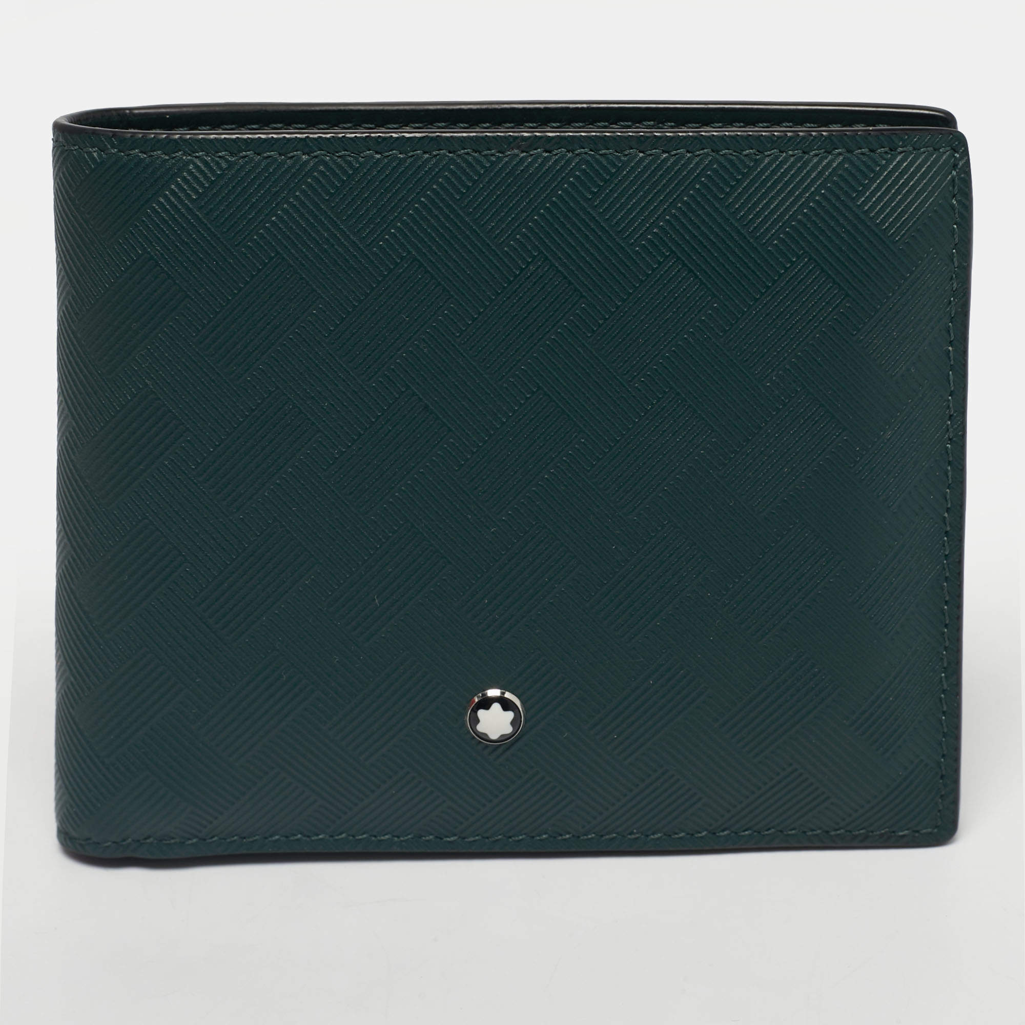 Pre Owned Montblanc Green Textured Leather Extreme 3.0 Bifold Wallet
