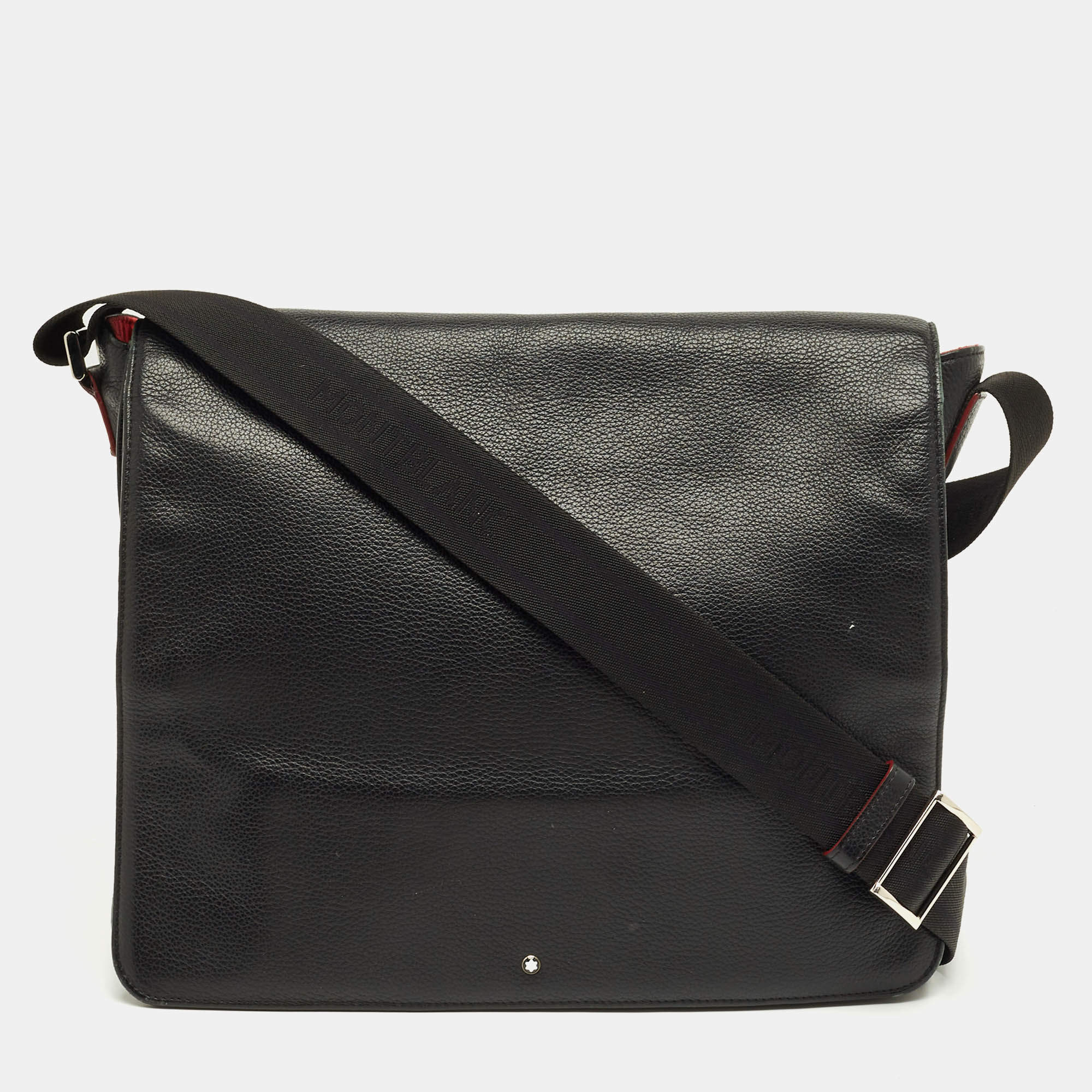 Pre Owned Montblanc Black Leather Meisterstuck Messenger Bag