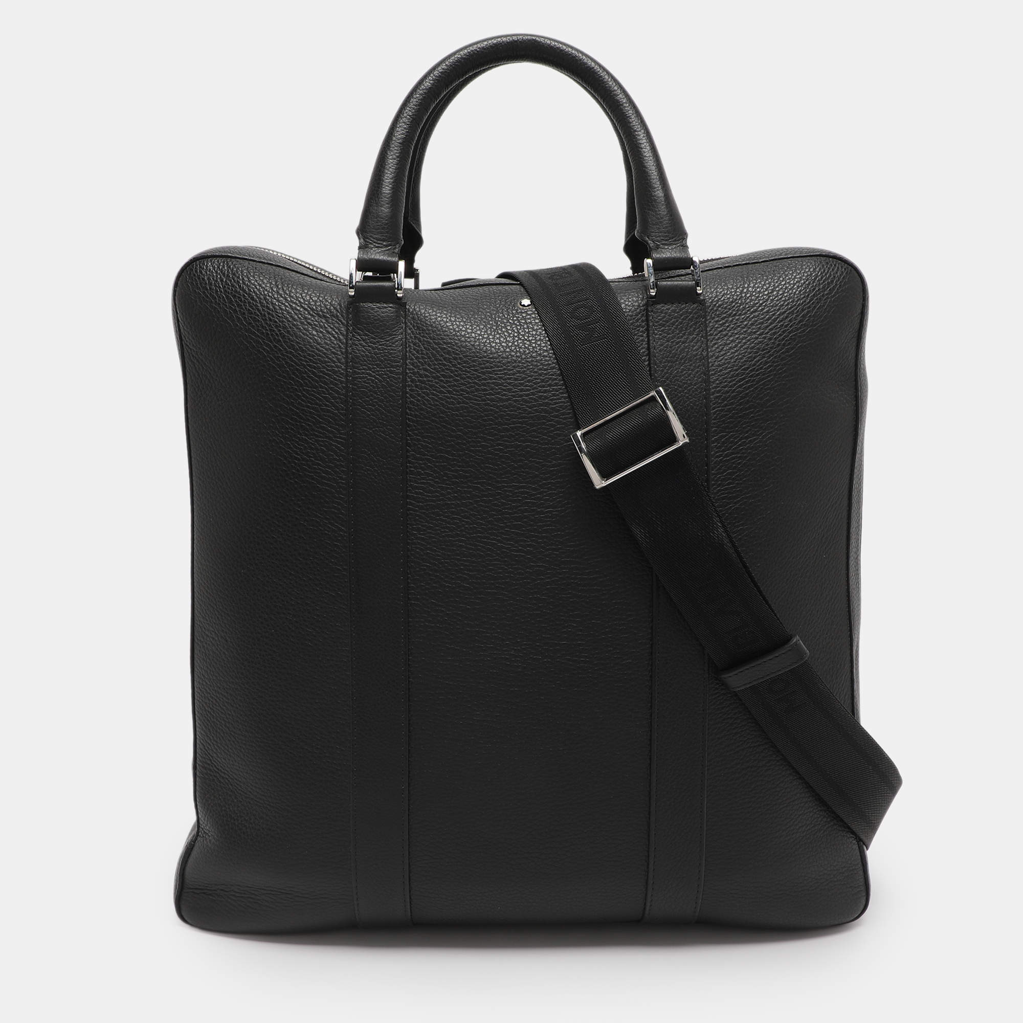 Pre Owned Montblanc Black Meisterstuck Soft Grain Leather Sartorial Document Briefcase