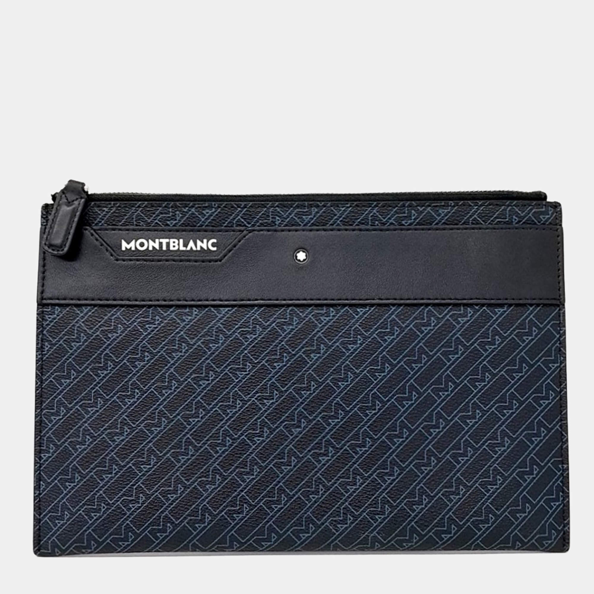 Pre Owned Montblanc Black Canvas clutch