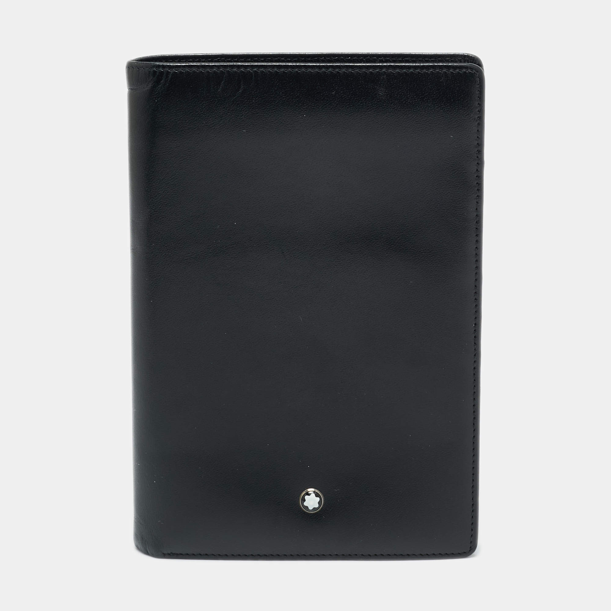 مملوكة مسبقًا Montblanc Meisterstuck Black Leather Bifold Wallet Organizer