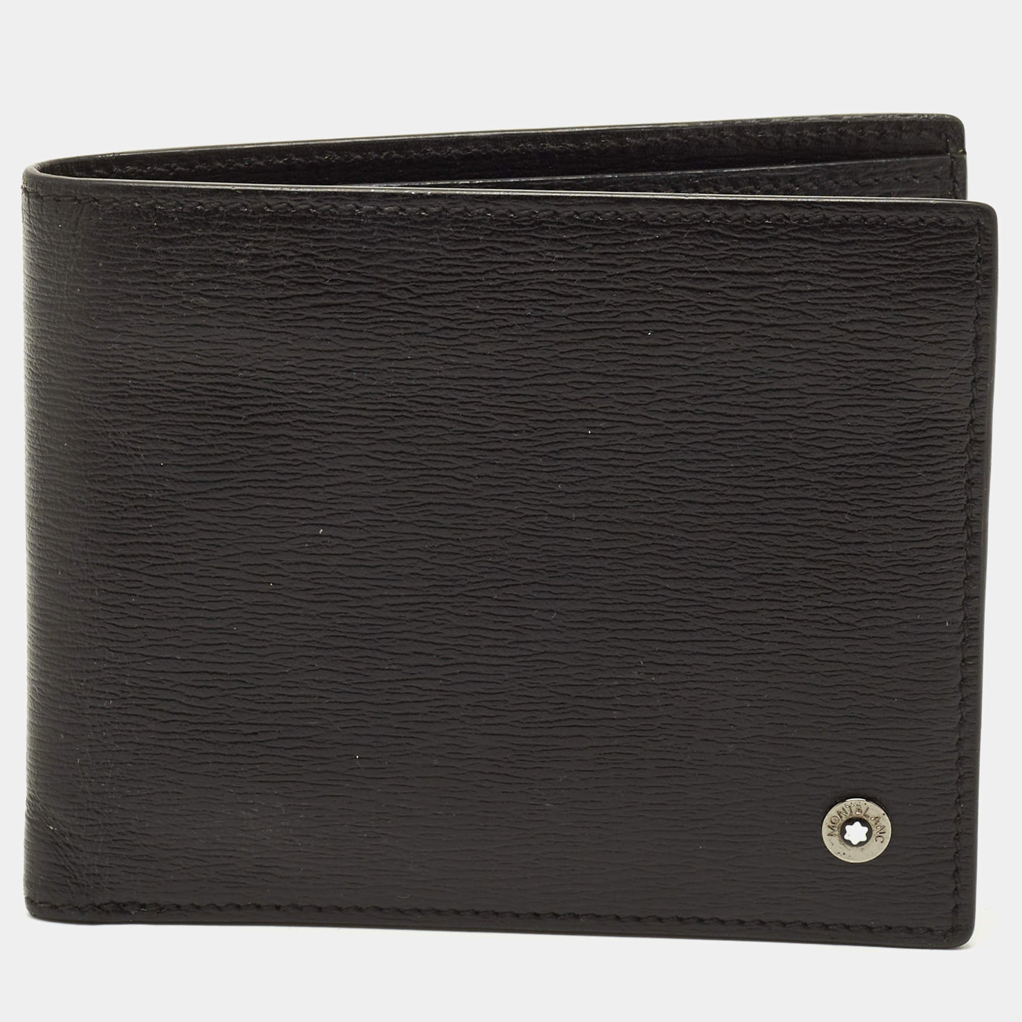 Pre Owned Montblanc Westside Black Leather Bifold Wallet