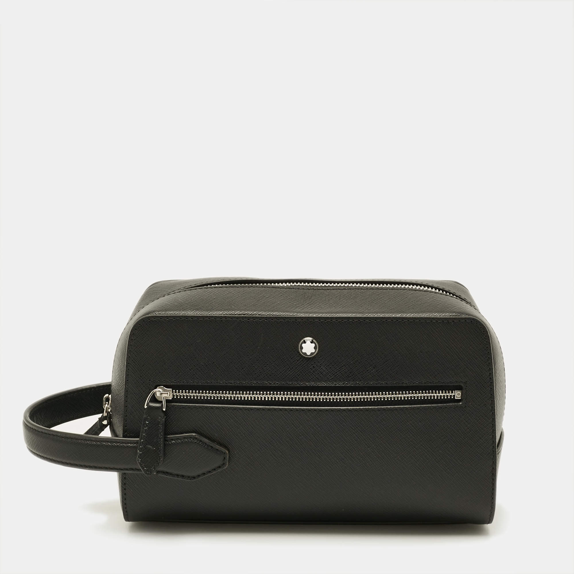 مملوكة مسبقًا Montblanc Sartorial Black Leather Wash Bag