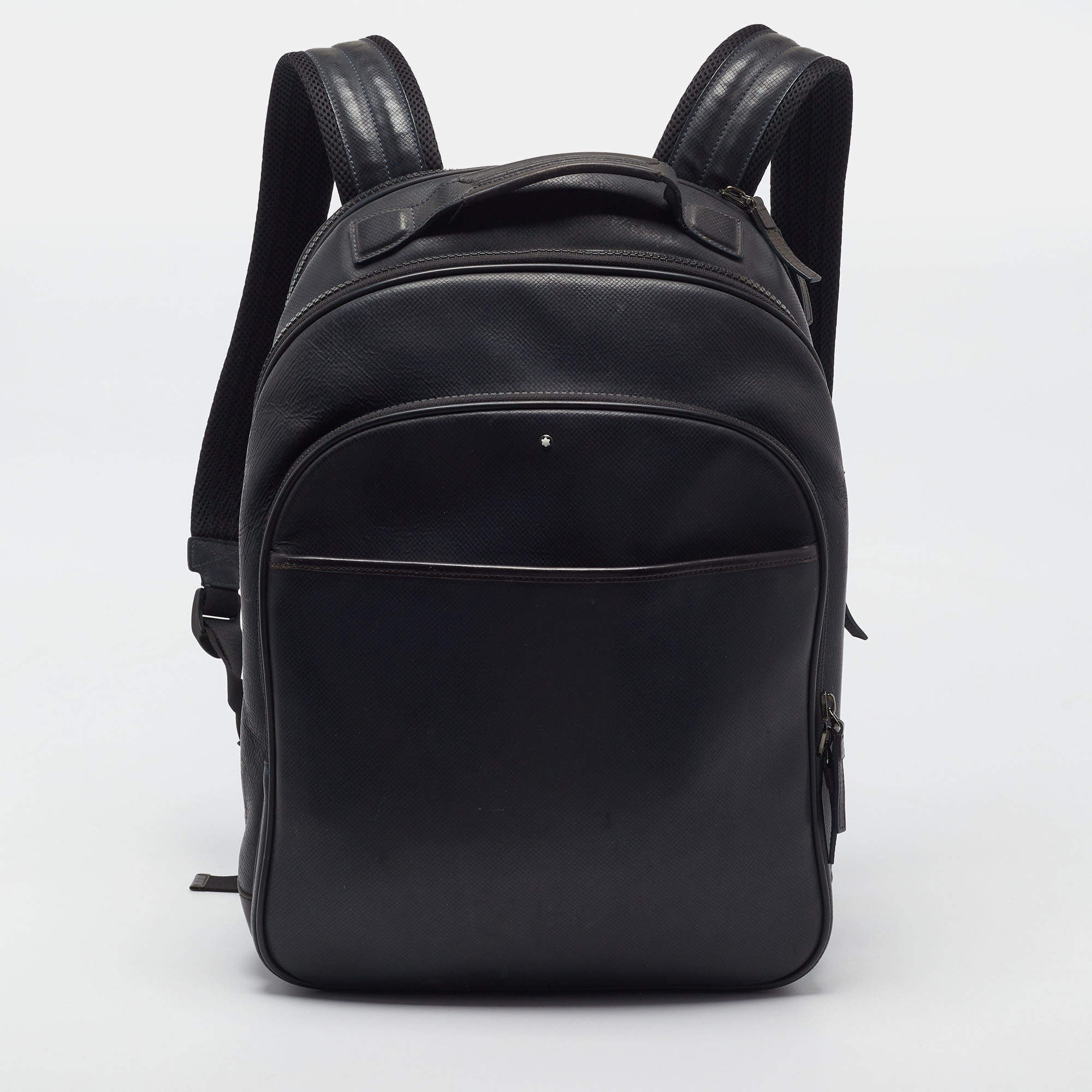 Pre Owned Montblanc Sartorial Black Textured Leather Backpack