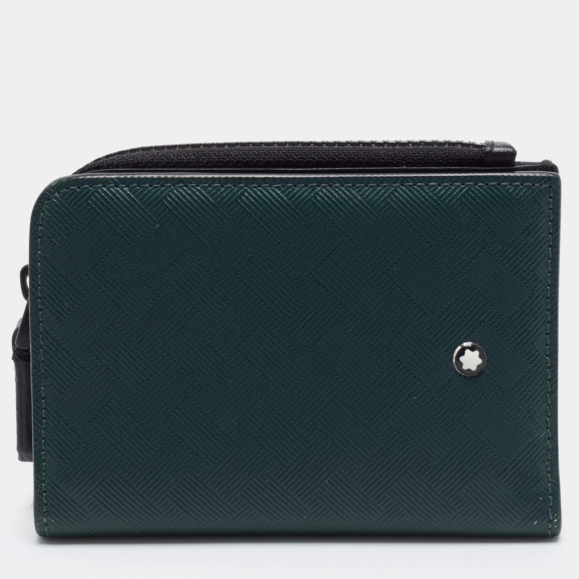 Pre Owned Montblanc Extreme 3.0 Dark Green Textured Leather Bifold Wallet