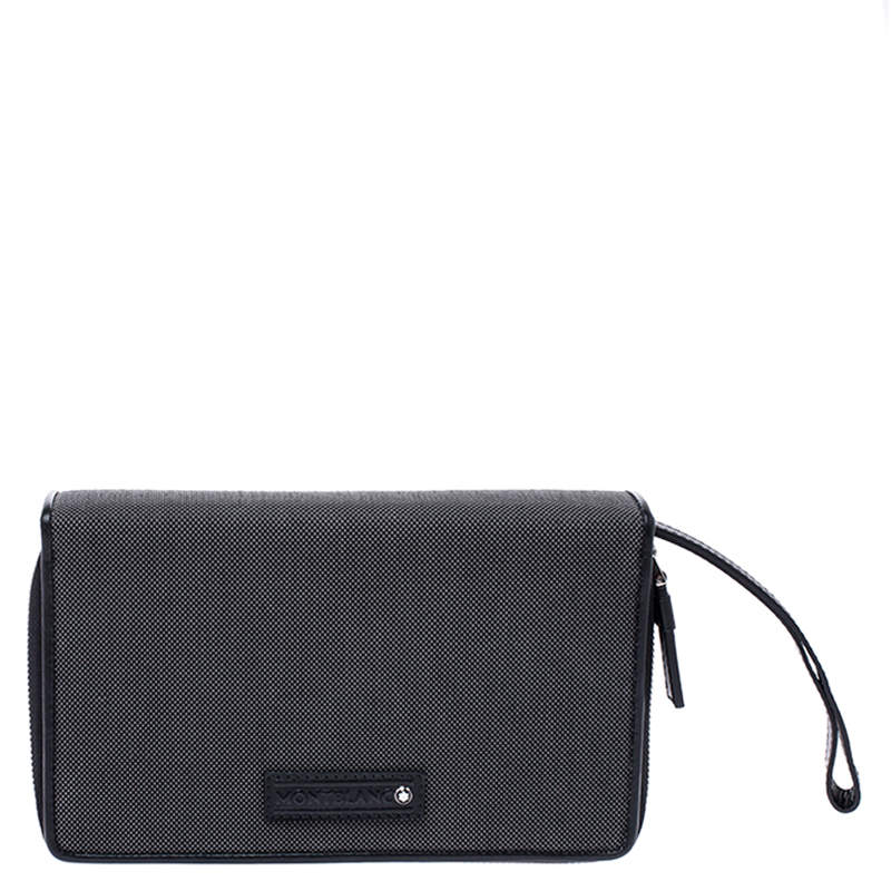 Montblanc Black Canvas Meisterstück Double Zip Organizer