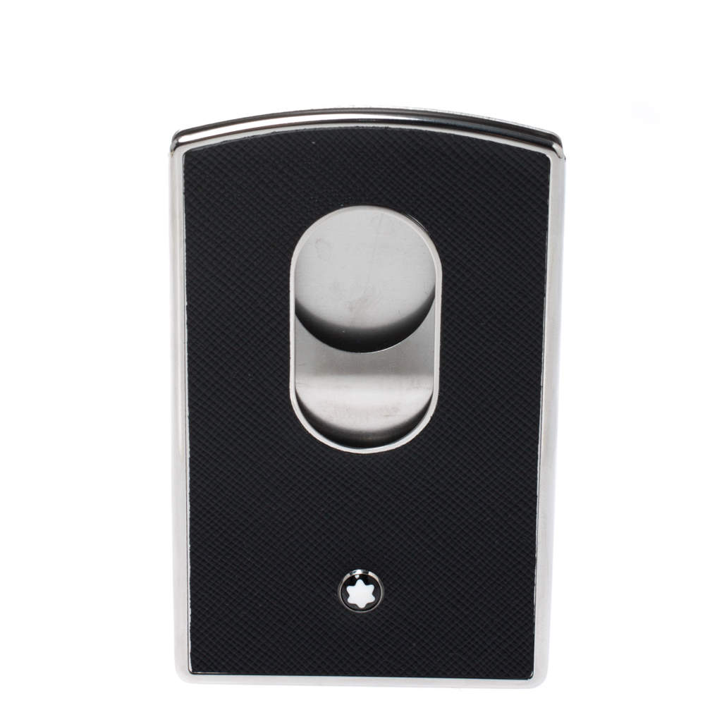 Pre Owned Montblanc Black Leather Sartorial Hard Shell Business Card Holder