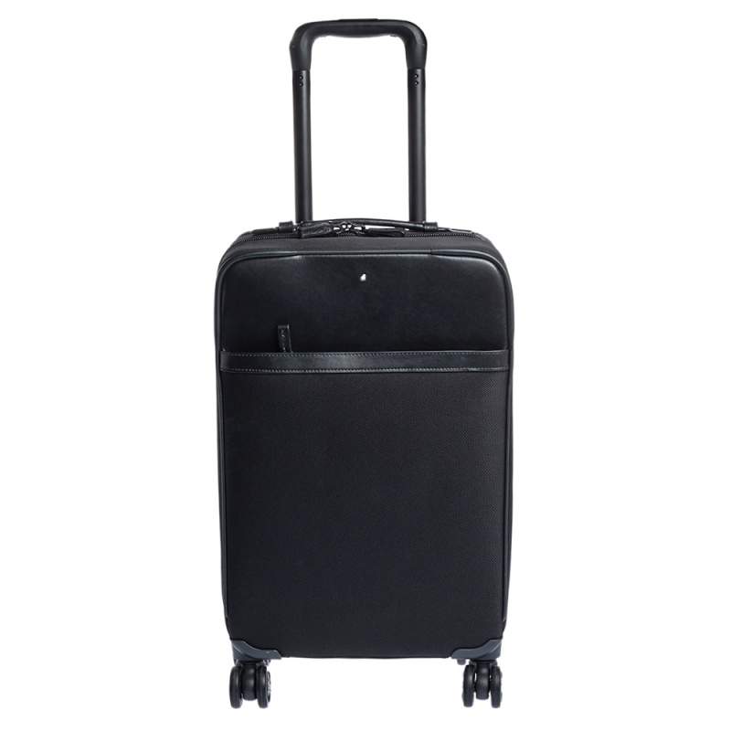 Montblanc Black Nylon and Leather Nightflight Carry-on Weekend Trolley 