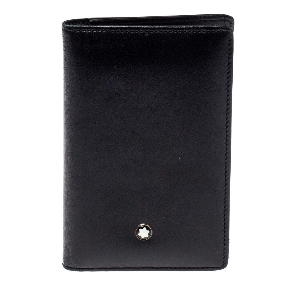 Pre Owned Montblanc Black Leather Meisterstuck Business Card Holder