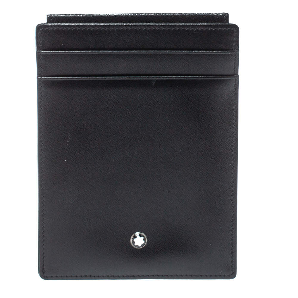 Montblanc Black Leather Sartorial Pocket 4cc with ID Card Holder