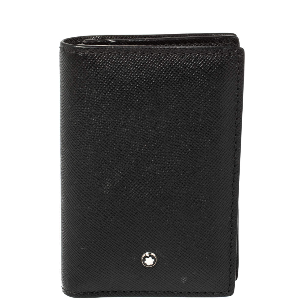 Pre Owned Montblanc Black Leather Meisterstuck Business Card Holder