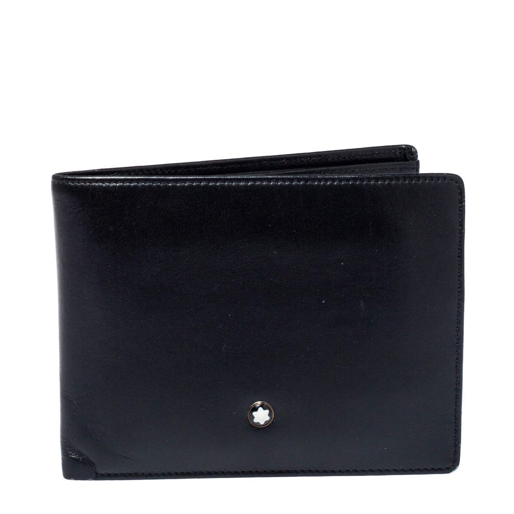 مملوكة مسبقًا Montblanc Black Leather Meisterstuck Bifold Wallet