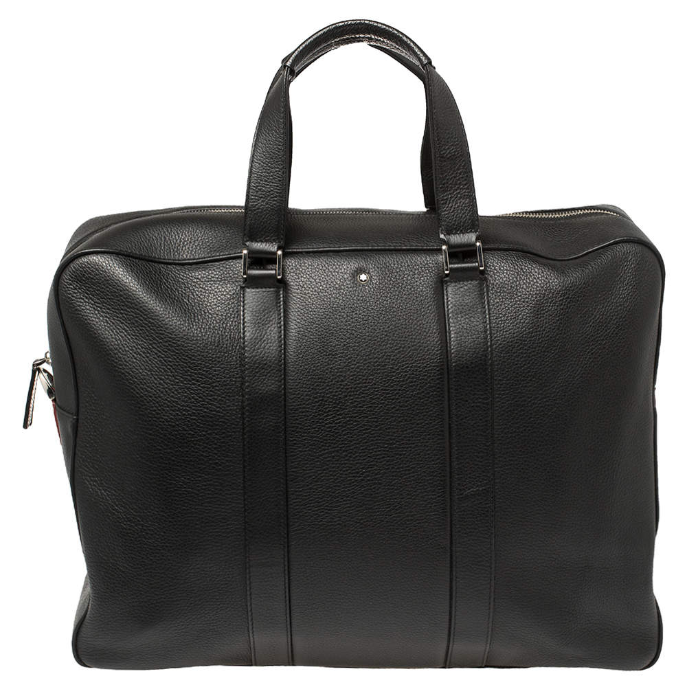 مملوكة مسبقًا Montblanc Black Leather Meisterstuck Document Briefcase