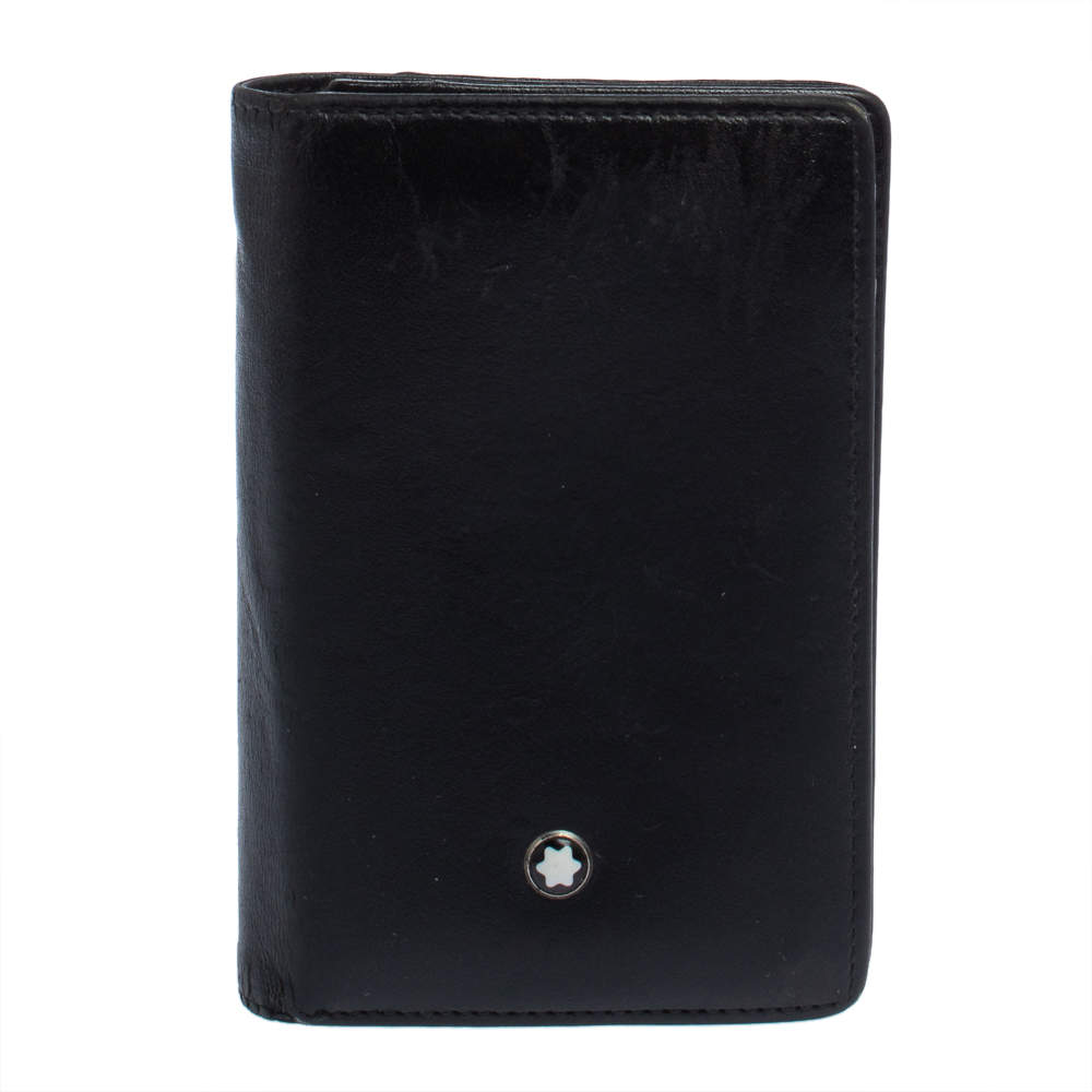 مملوكة مسبقًا حافظة بطاقات العمل مون بلان مايسترستوك جلد أسود