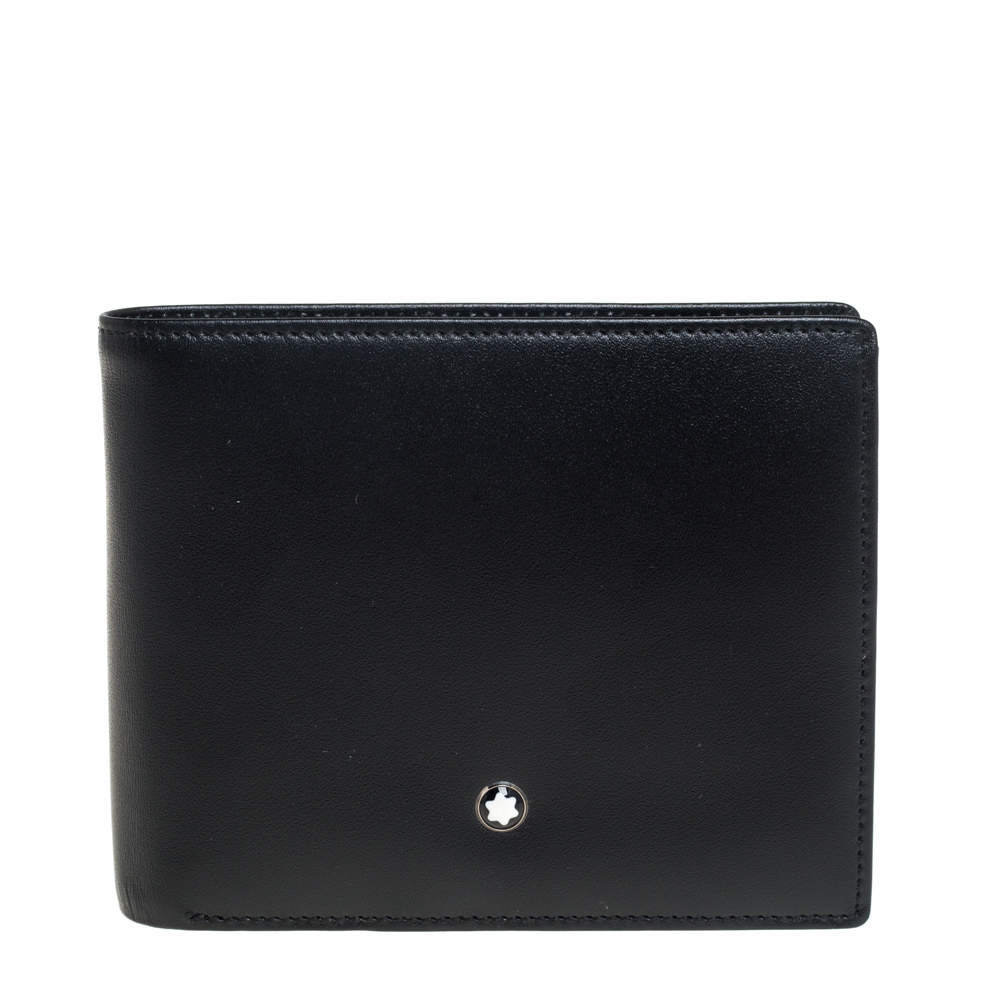 Pre Owned Montblanc Black Leather Meisterstück Bifold Wallet 