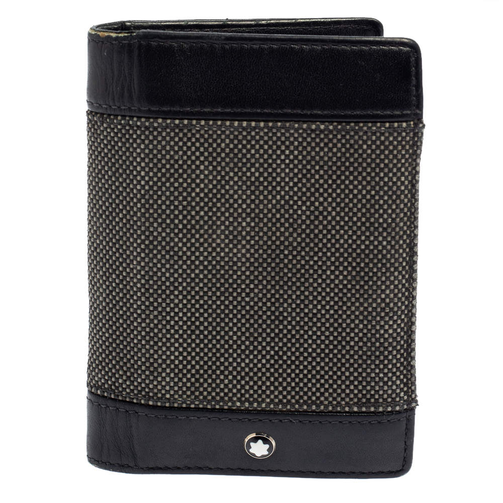 Montblanc Black Canvas and Leather Meisterstuck Business Card Holder