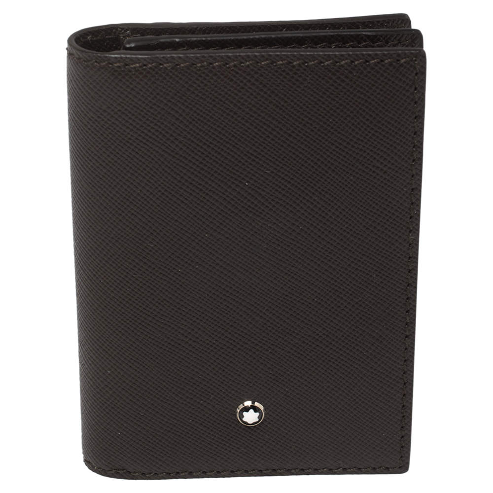 مملوكة مسبقًا Montblanc Dark Brown Sartorial Leather Business Card Holder